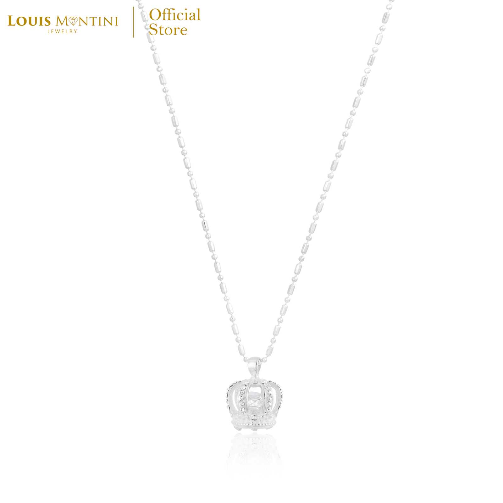 Louis Montini (Jewelry สร้อยคอเงินแท้ 92.5% สร้อยคอผู้หญิง รูปมงกุฏ LJNC14