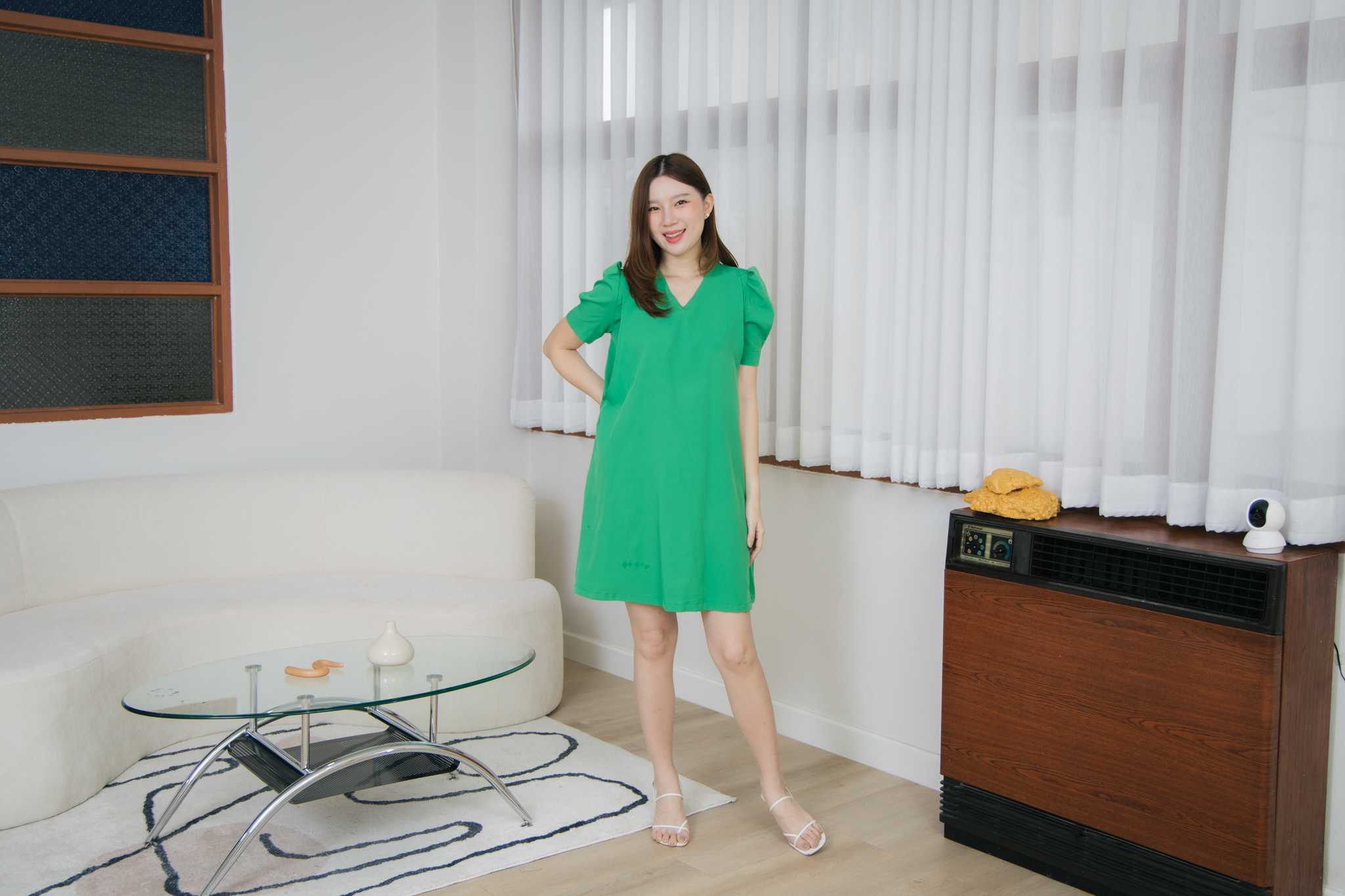 เดรสให้นม Green kelly paris dress