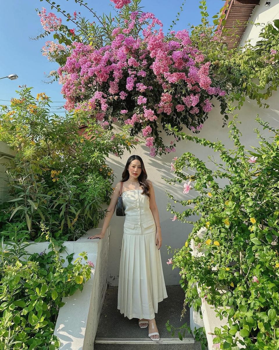 SILA Amie strapless dress- off white color