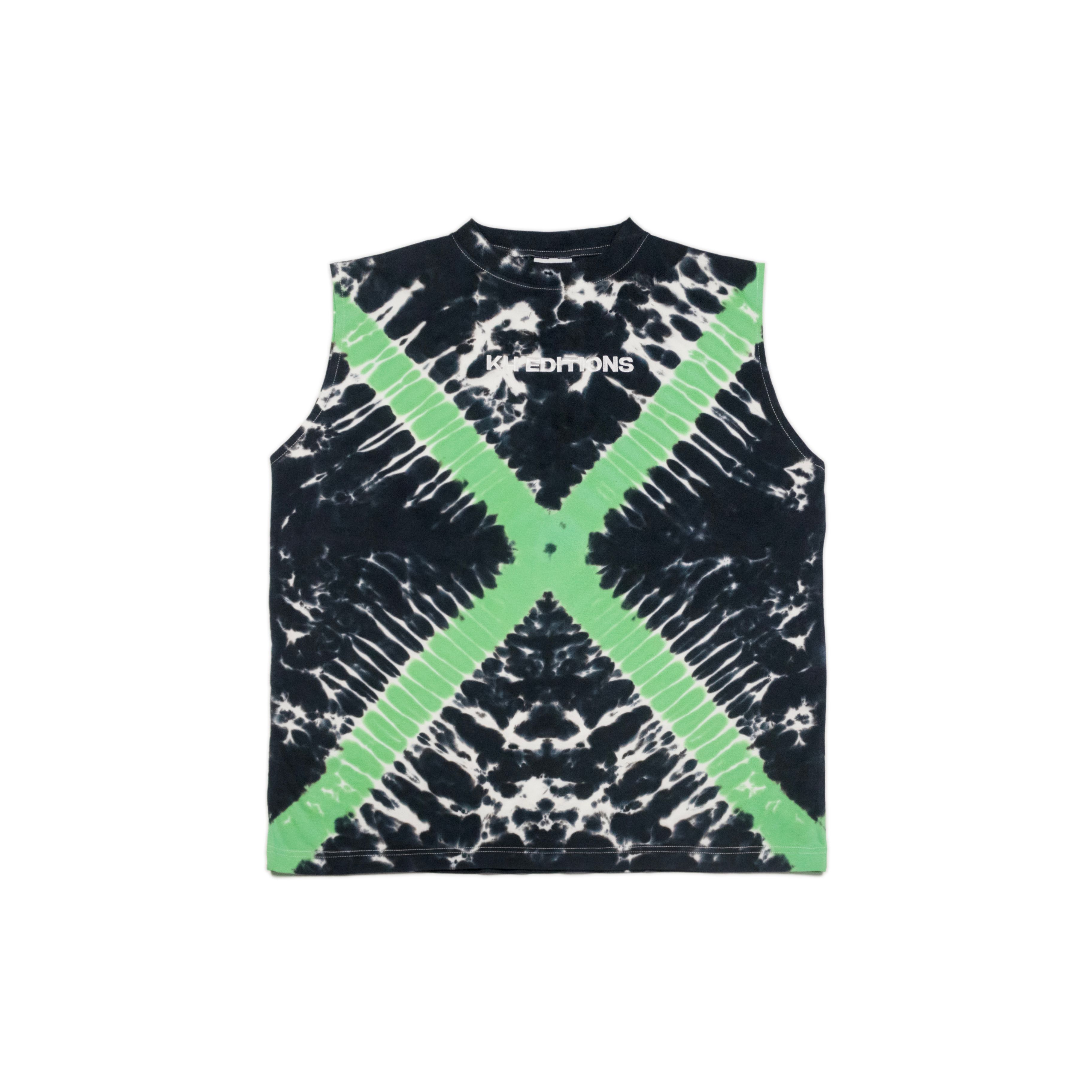 LOGO EMBROIDERED TIE DYE SLEEVELESS T-SHIRT | เสื้อยืดแขนกุด ปักโลโก้และมัดย้อม