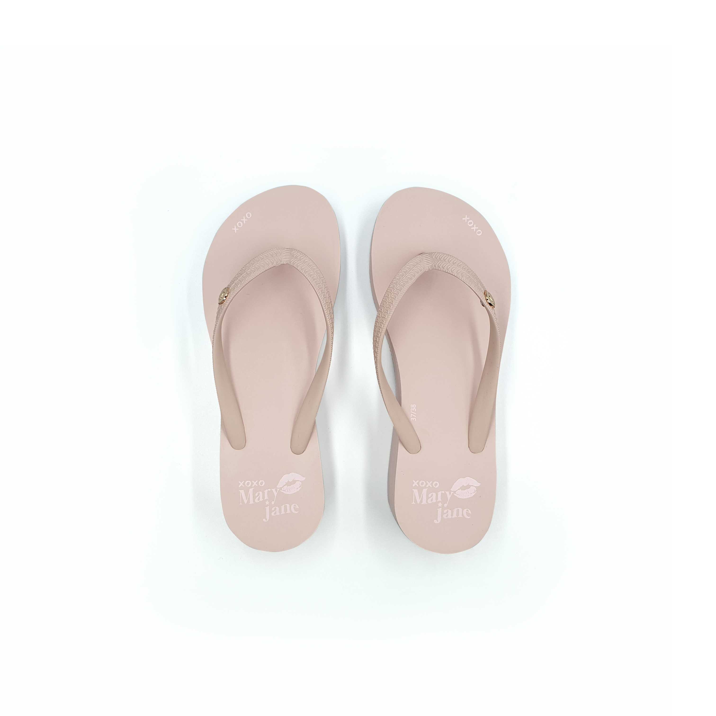BASIC WEDGE FLIP FLOPS IN BABY PINK