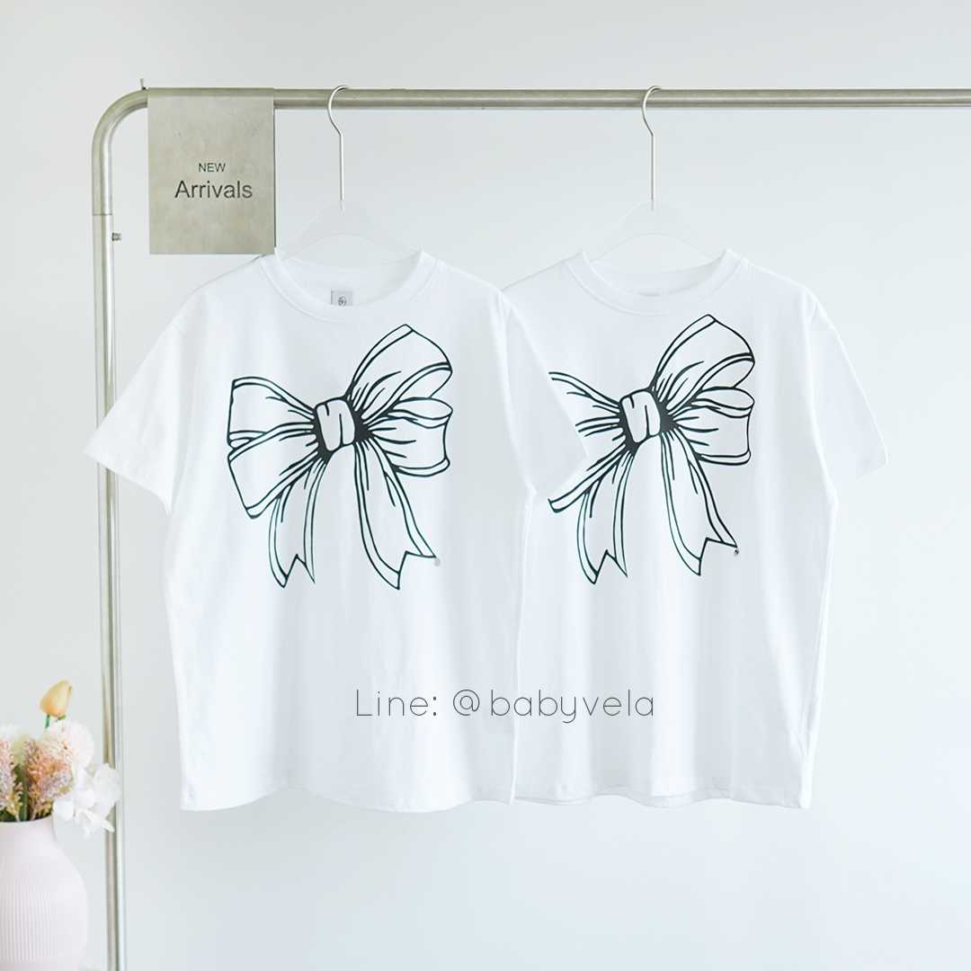 RonRon Big Ribbon Line T-Shirt (White Black)