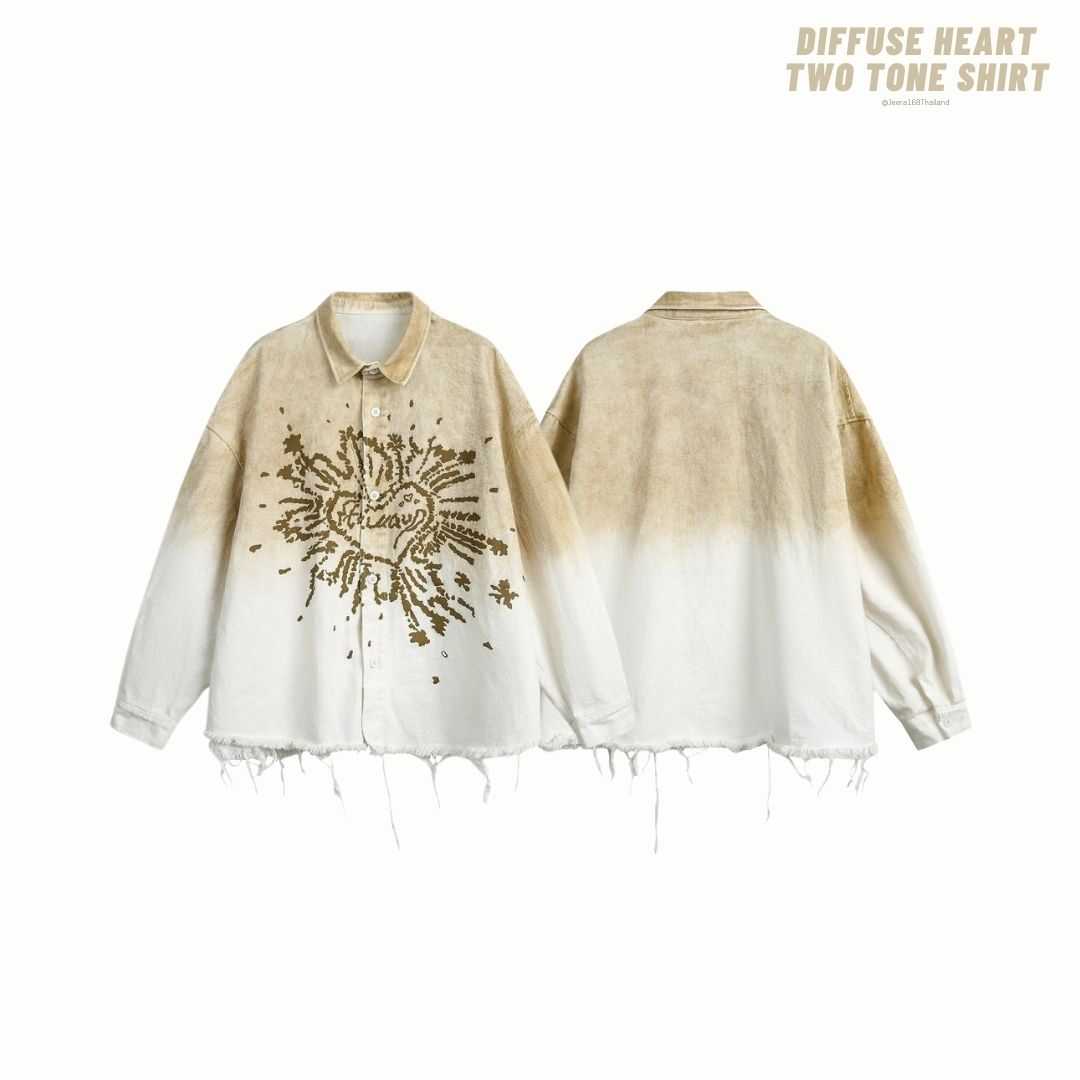 (พร้อมส่ง) Jeera168 | Diffuse Heart Two Tone Shirt