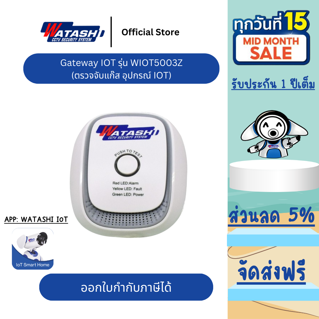 Gas Detector รุ่น WIOT5003Z เซนเซอร์ แก๊ส แจ้งเตือนทันทีเมื่อพบสัญญาณแก๊ส