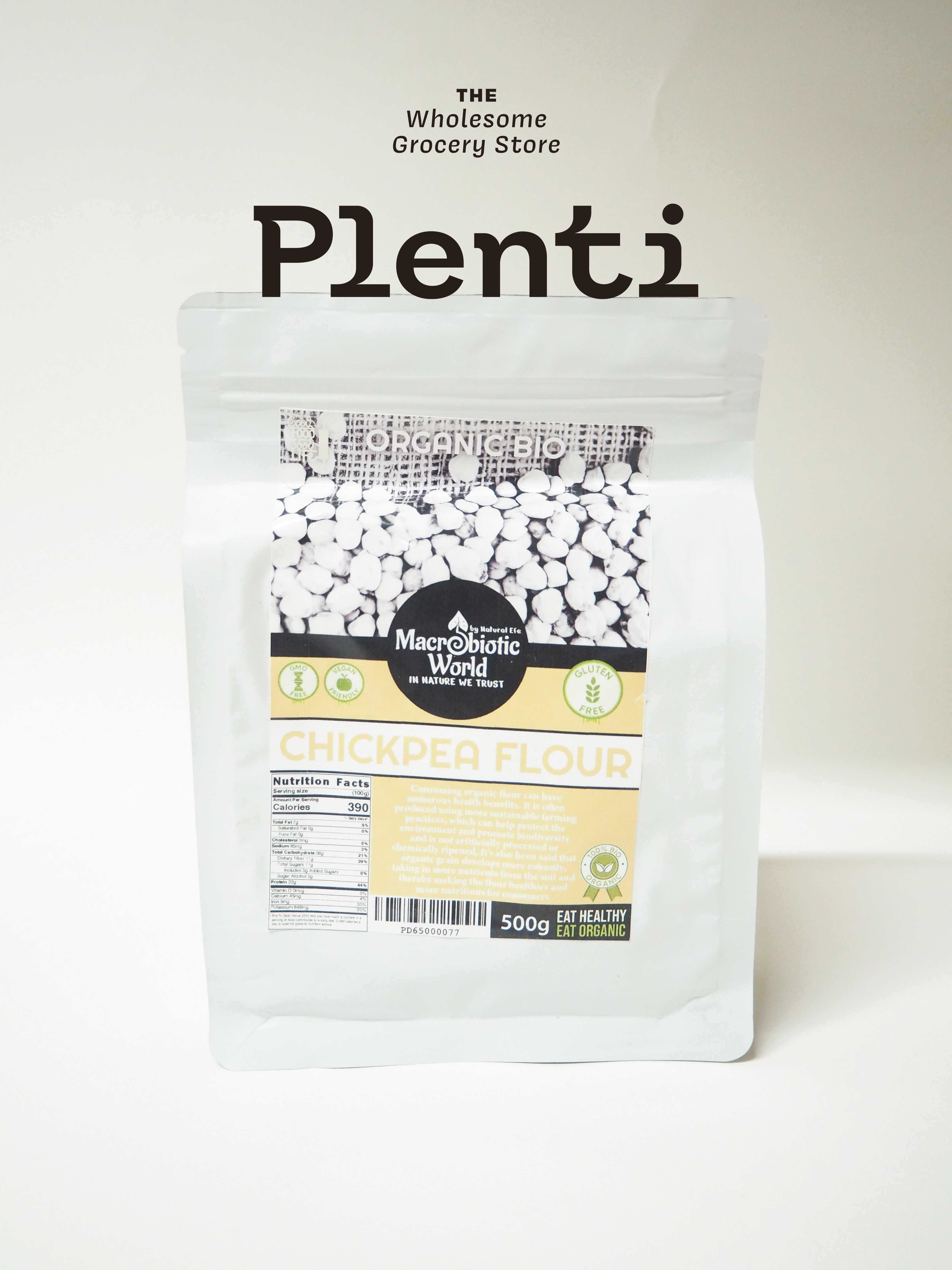 CHICKNPEAS FLOUR 500G PACK MACROBIOTIC WORLD