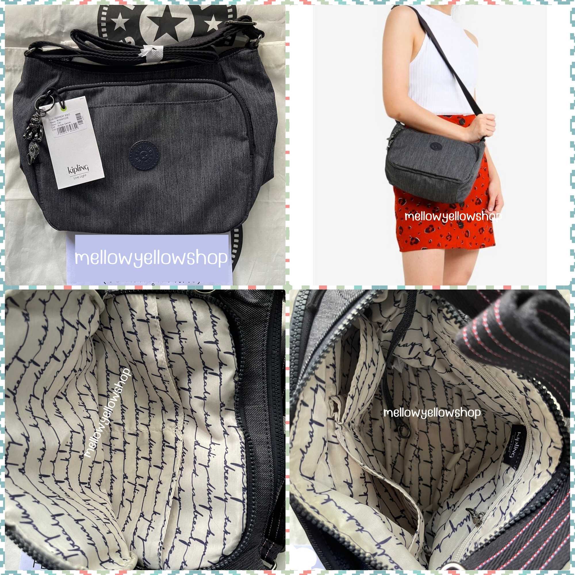 ❌ ลดเคลียร์ กระเป๋า Kipling cai Active denim