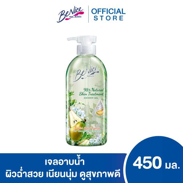 บีไนซ์ผลิตภัณฑ์ชาวเวอร์เจล เนเชอรัล แพร์ฟรีเซีย 450 มล. สีเขียว