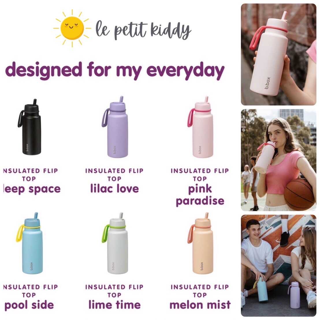 🇦🇺 กระติกน้ำเก็บความเย็นของผู้ใหญ่ B.Box Insulated Flip Top Bottle 1L