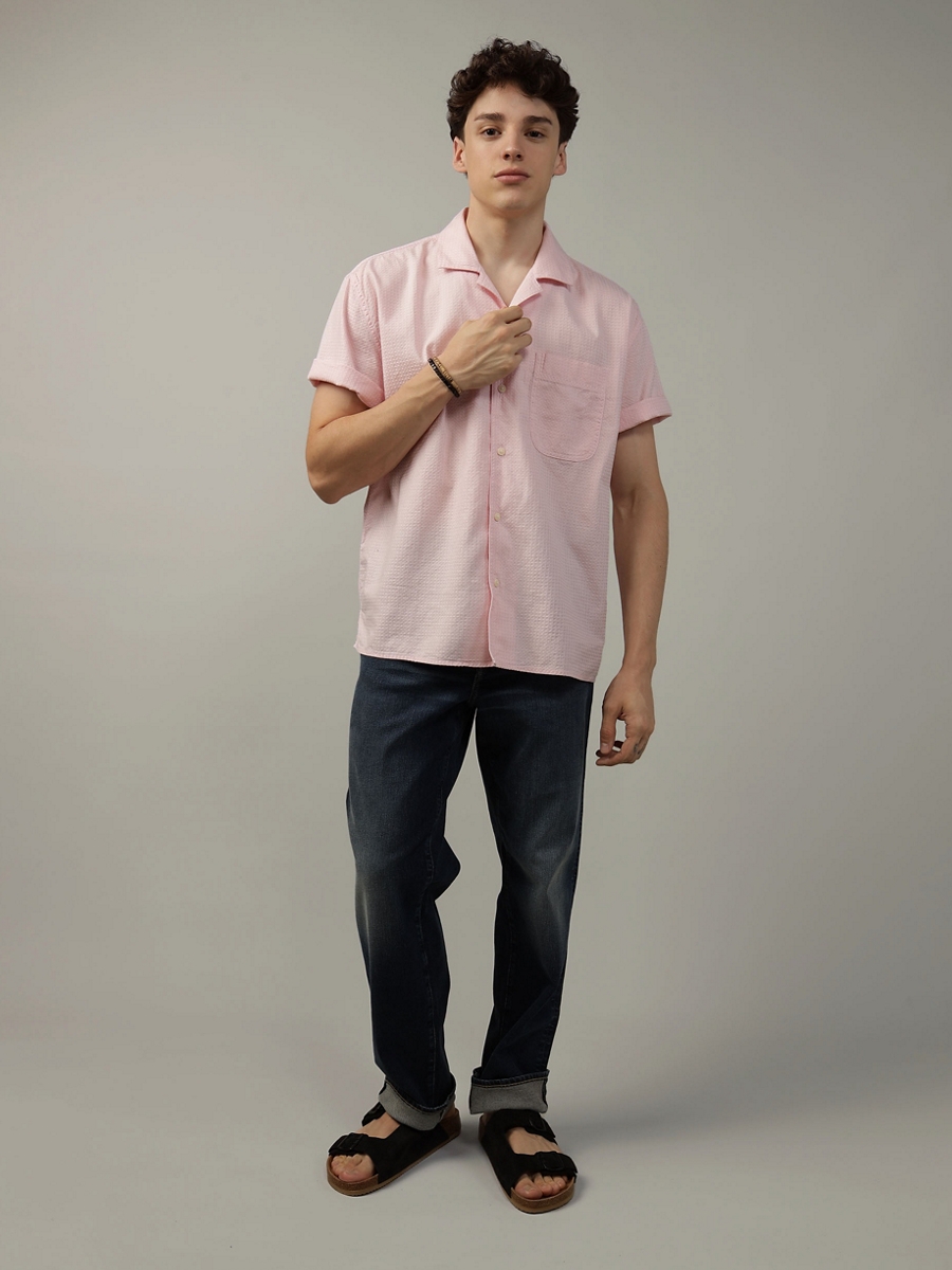 เสื้อเชิ้ต ผู้ชาย IDRIS ISLAND SS OVERSIZED CSC COTTON RAYON ( 015-6202-654 )