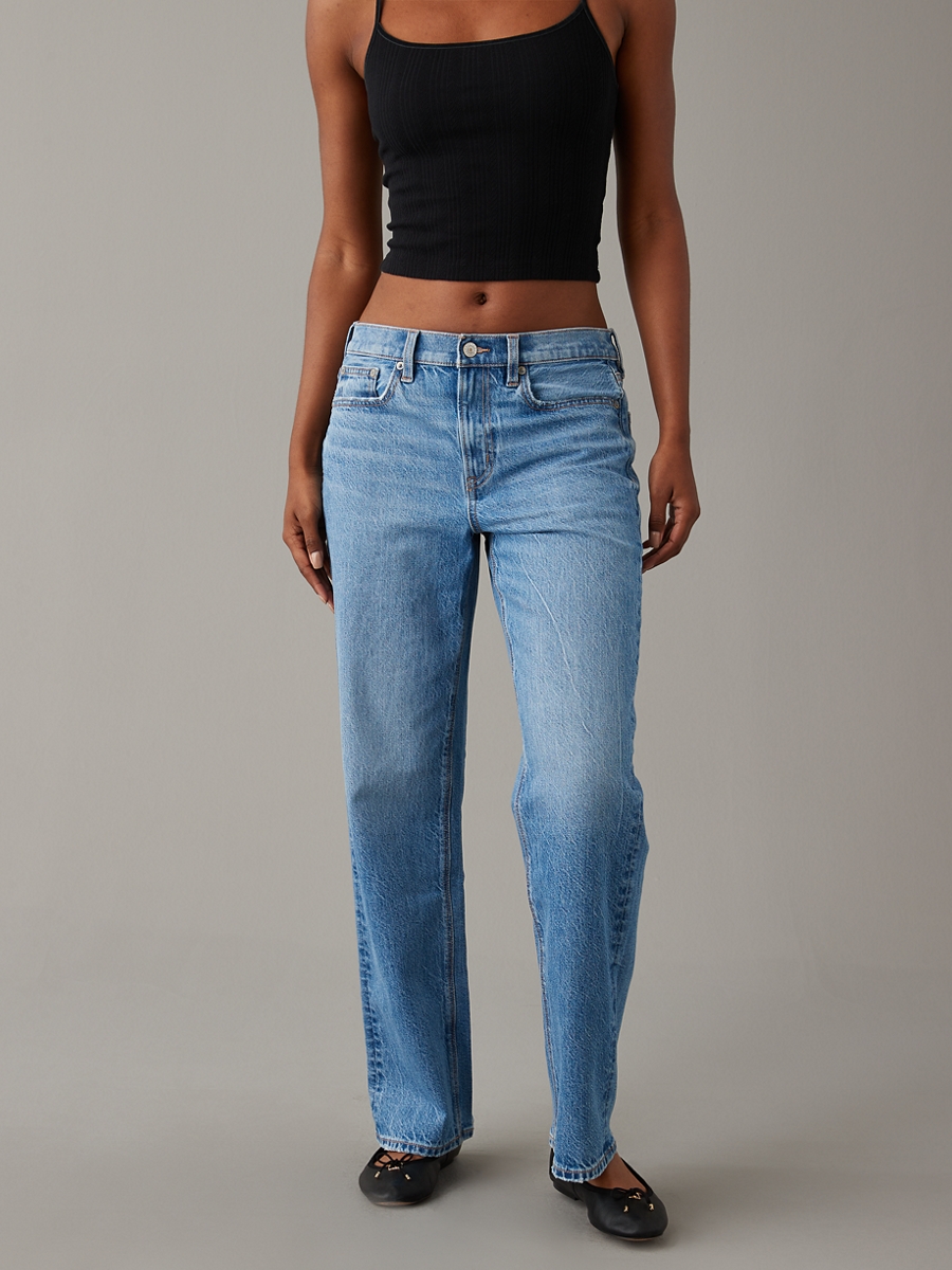 กางเกงยีนส์ ผู้หญิง LOW-RISE BAGGY STRAIGHT JEANS ( 043-4932-851 )