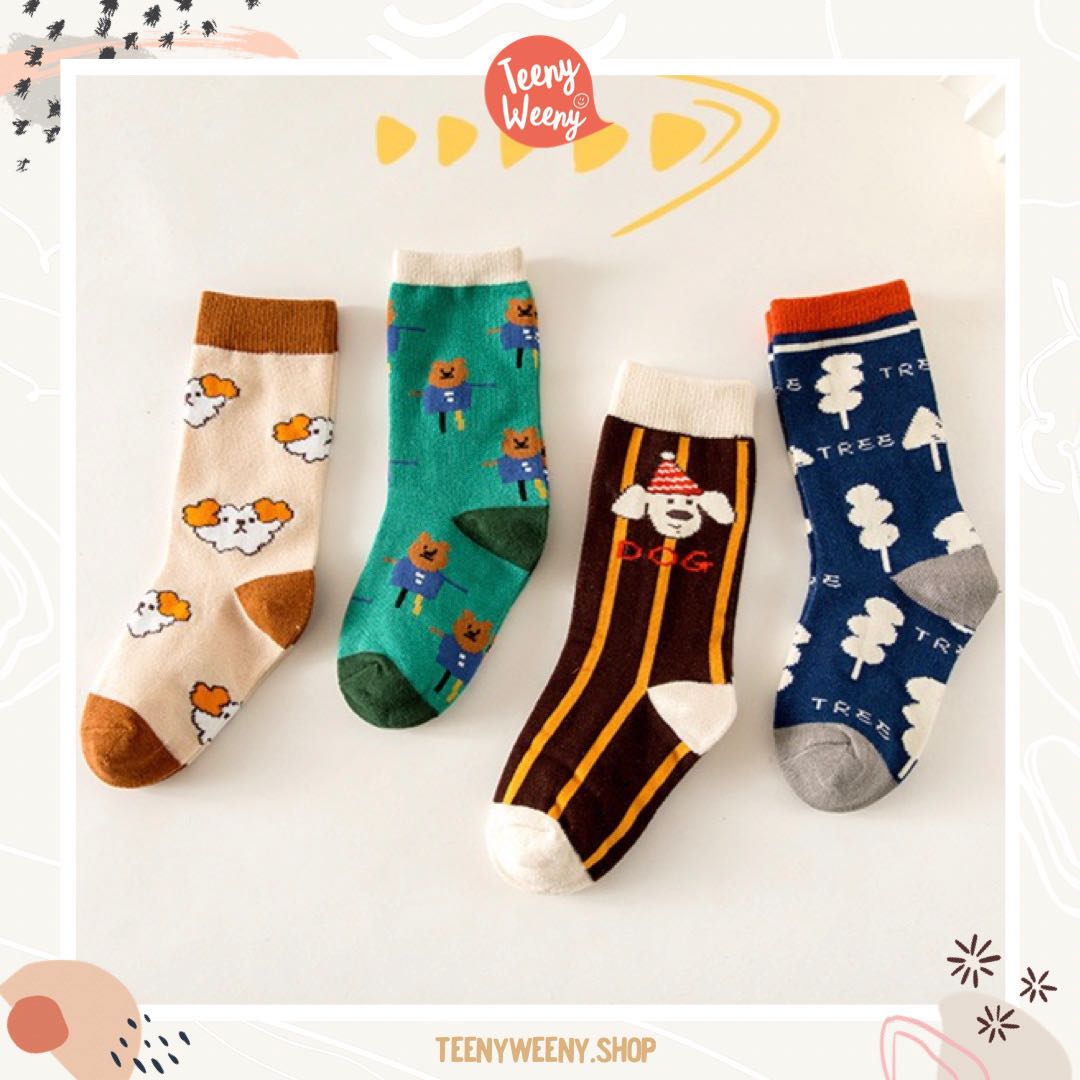Teenyweeny.shop - เซตถุงเท้า 4 คู่ (4-pack of socks)
