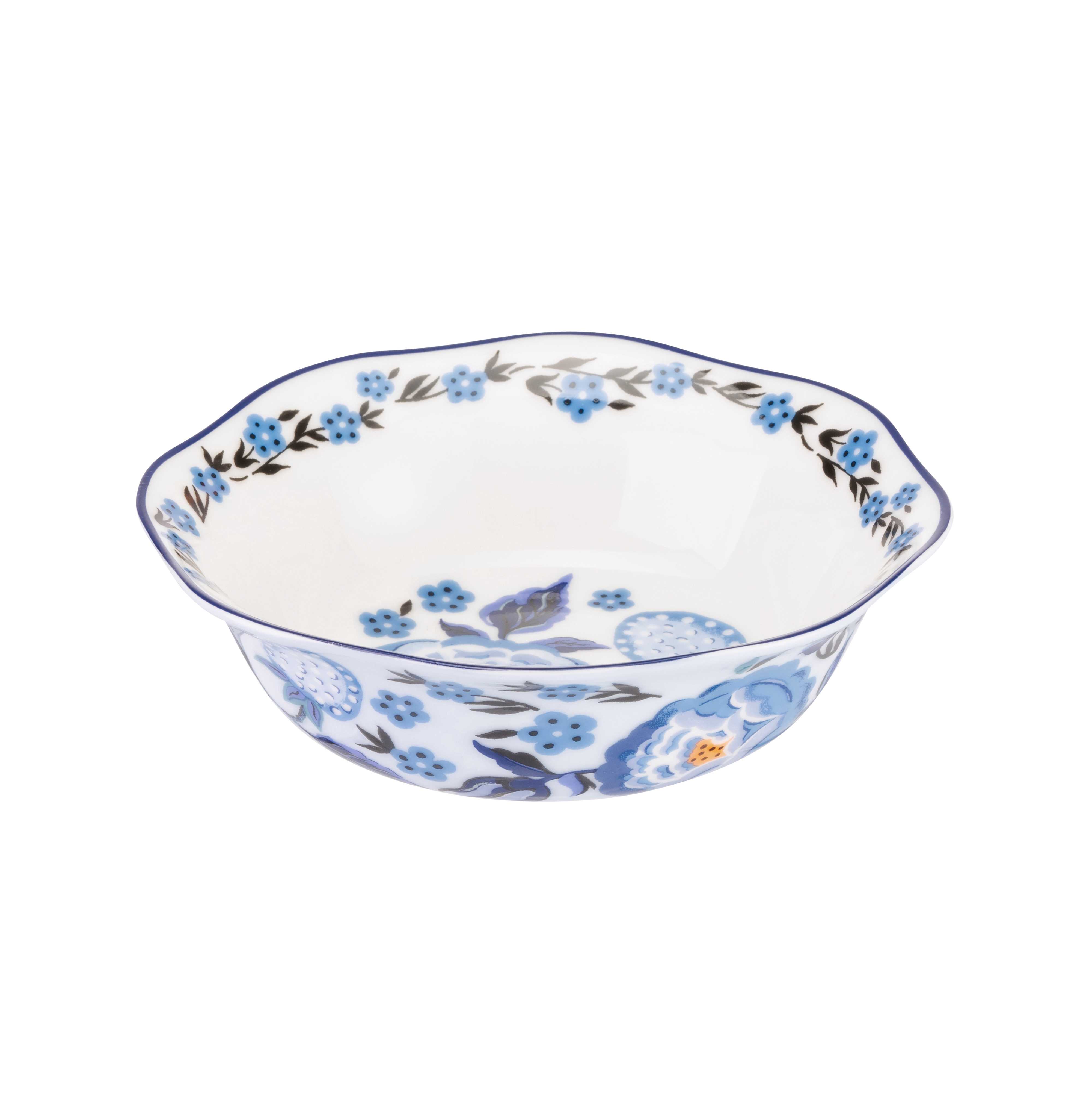 STRAWBERRY GARDEN BLUE NEW BONE CHINA CEREAL BOWL