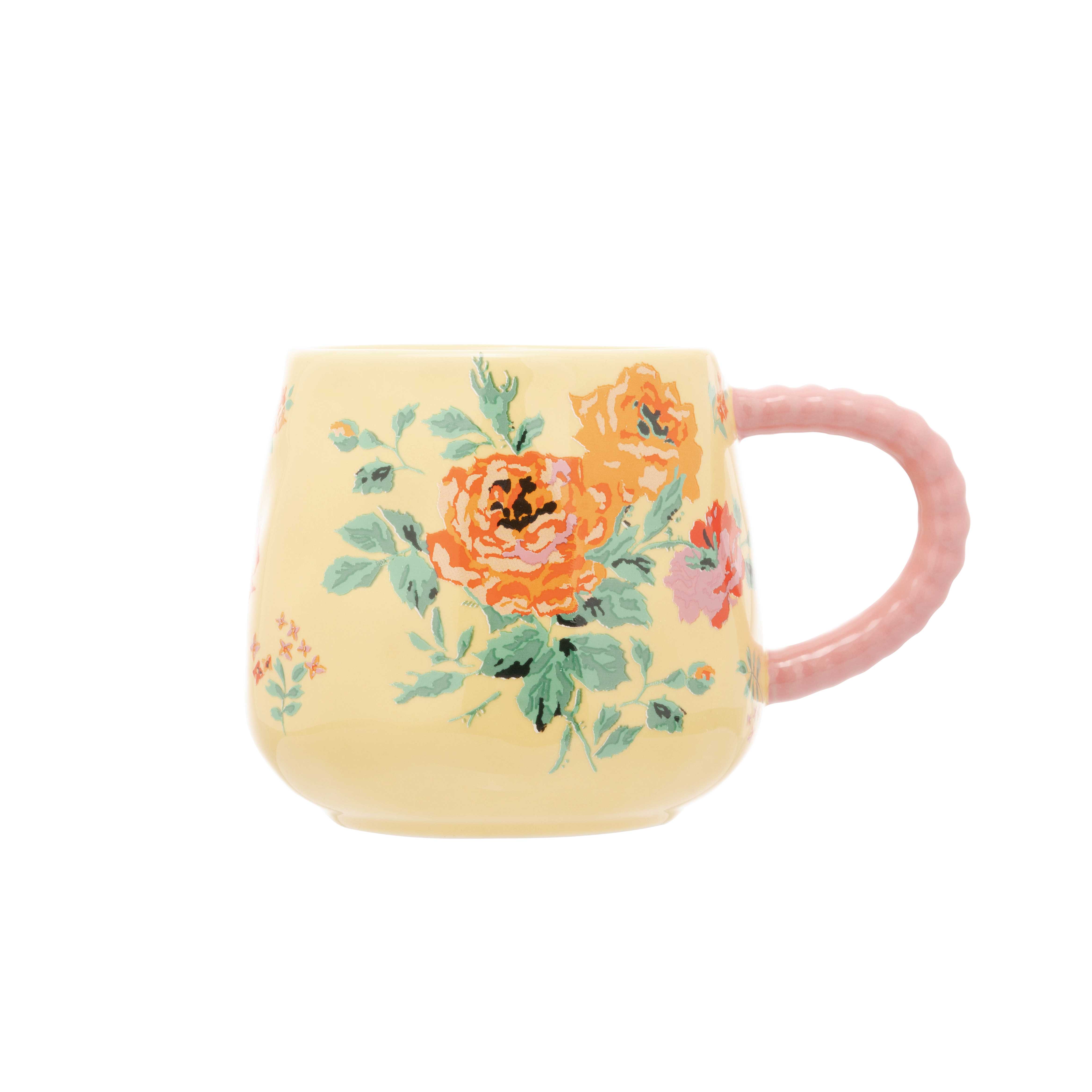 ARCHIVE ROSE YELLOW TWISTED HANDLE BILLIE MUG