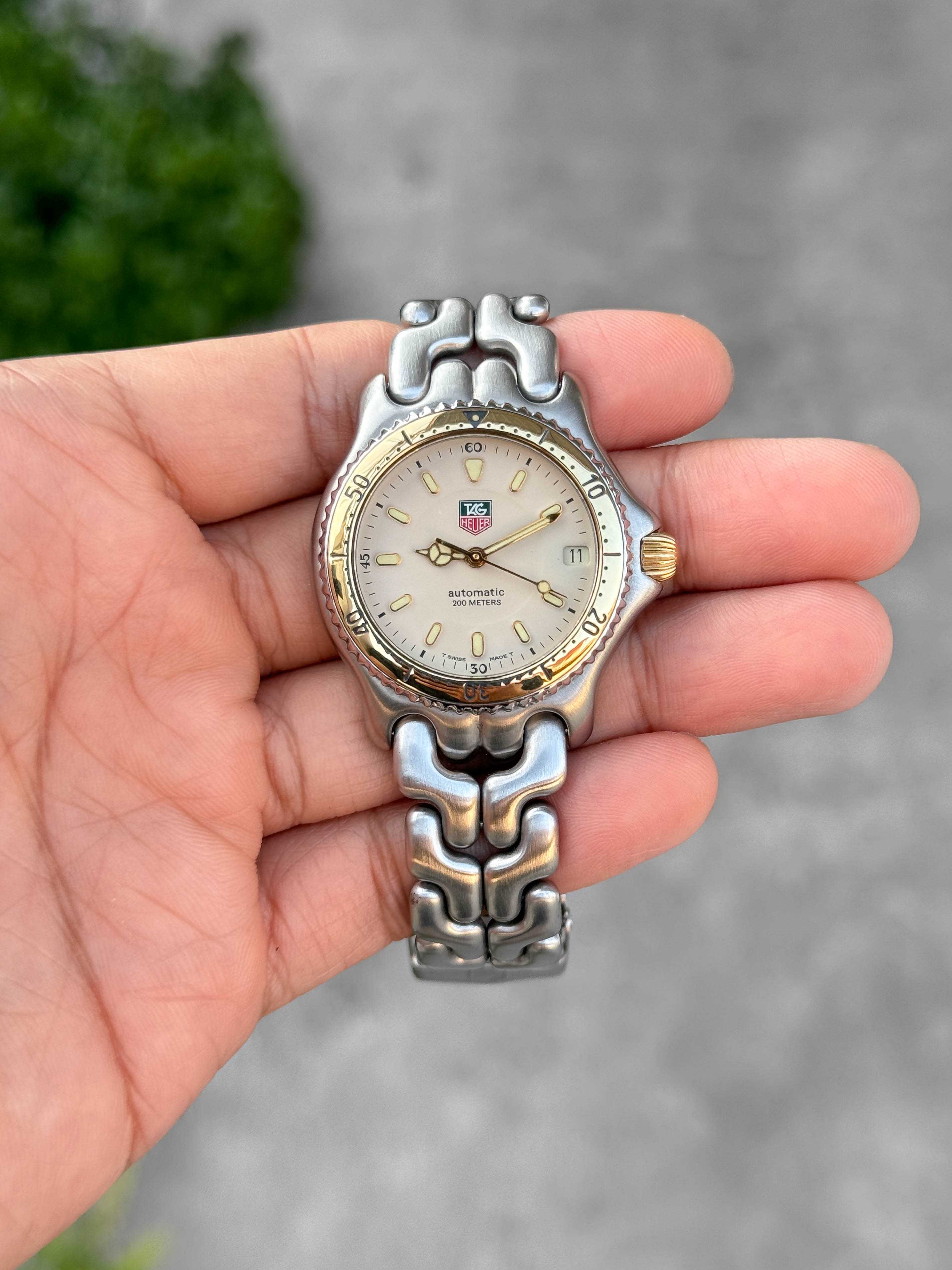 Tag Heuer ก้างปลา Boy Size 2tone 18K Automatic หน้าครีม 2ชั้น