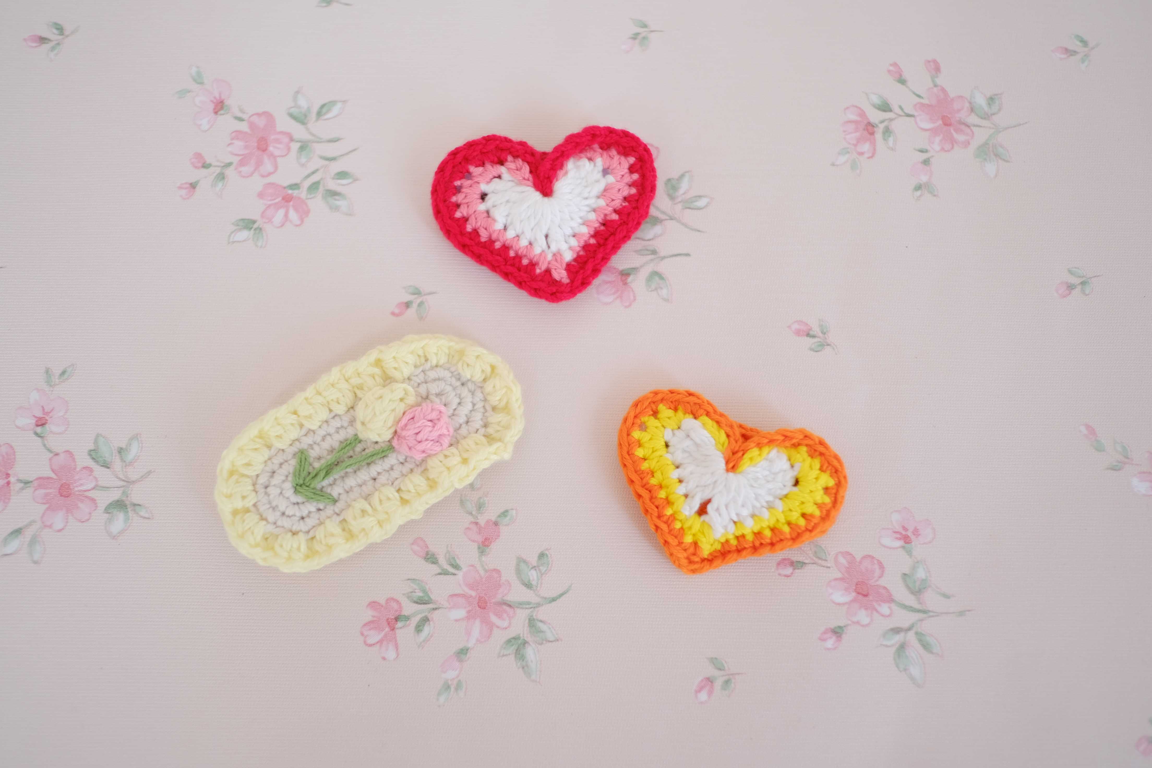 Crochet Hairclip (Tulip/Heart)