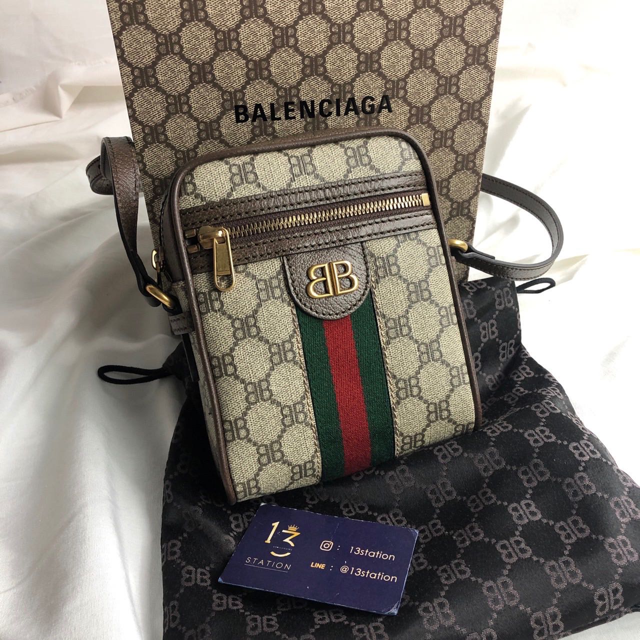 New Gucci x Balenciaga Ophidia GG shoulder bagแท้💯🚗พร้อมส่ง
