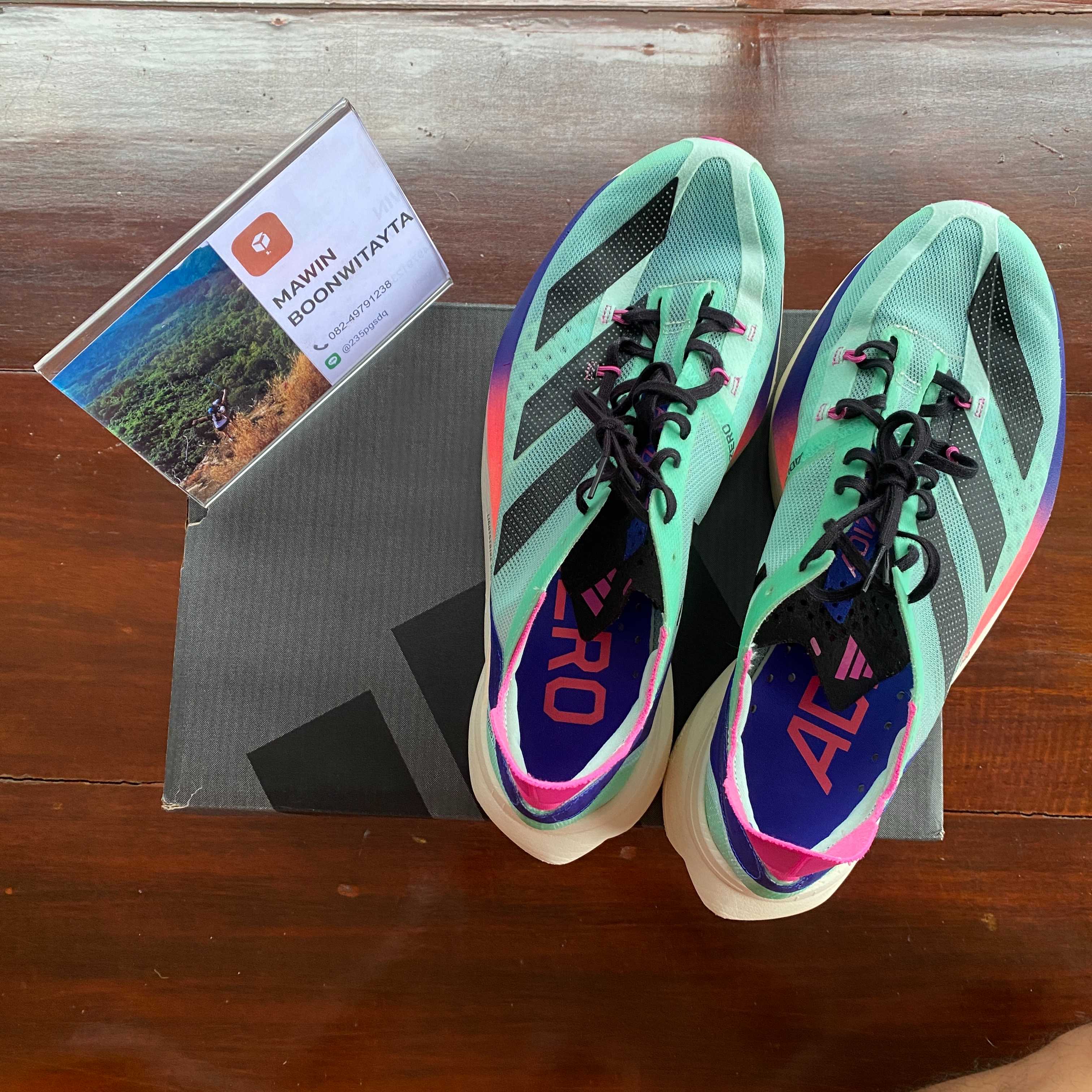 👟[มือสอง] รองเท้าวิ่ง Adios Pro 3 สีมิ้น 27CM แท้100%