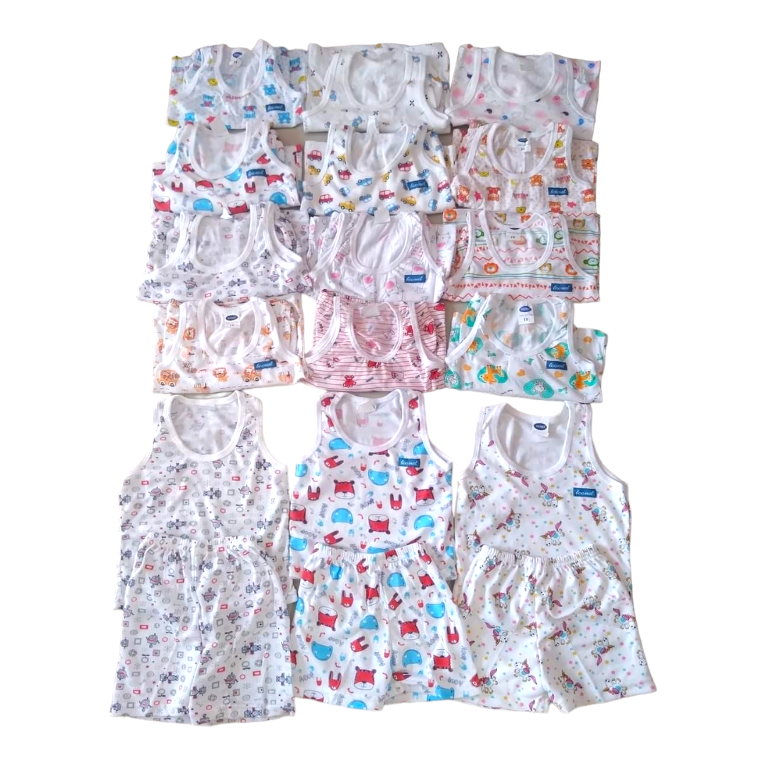 แพ็ค3ชุด แพ็ค6ชุด ชุดกร้ามคลายร้อน ผ้าคอตตอนนุ่มนิ่ม สวมใส่สบาย 1,2,3ขวบ