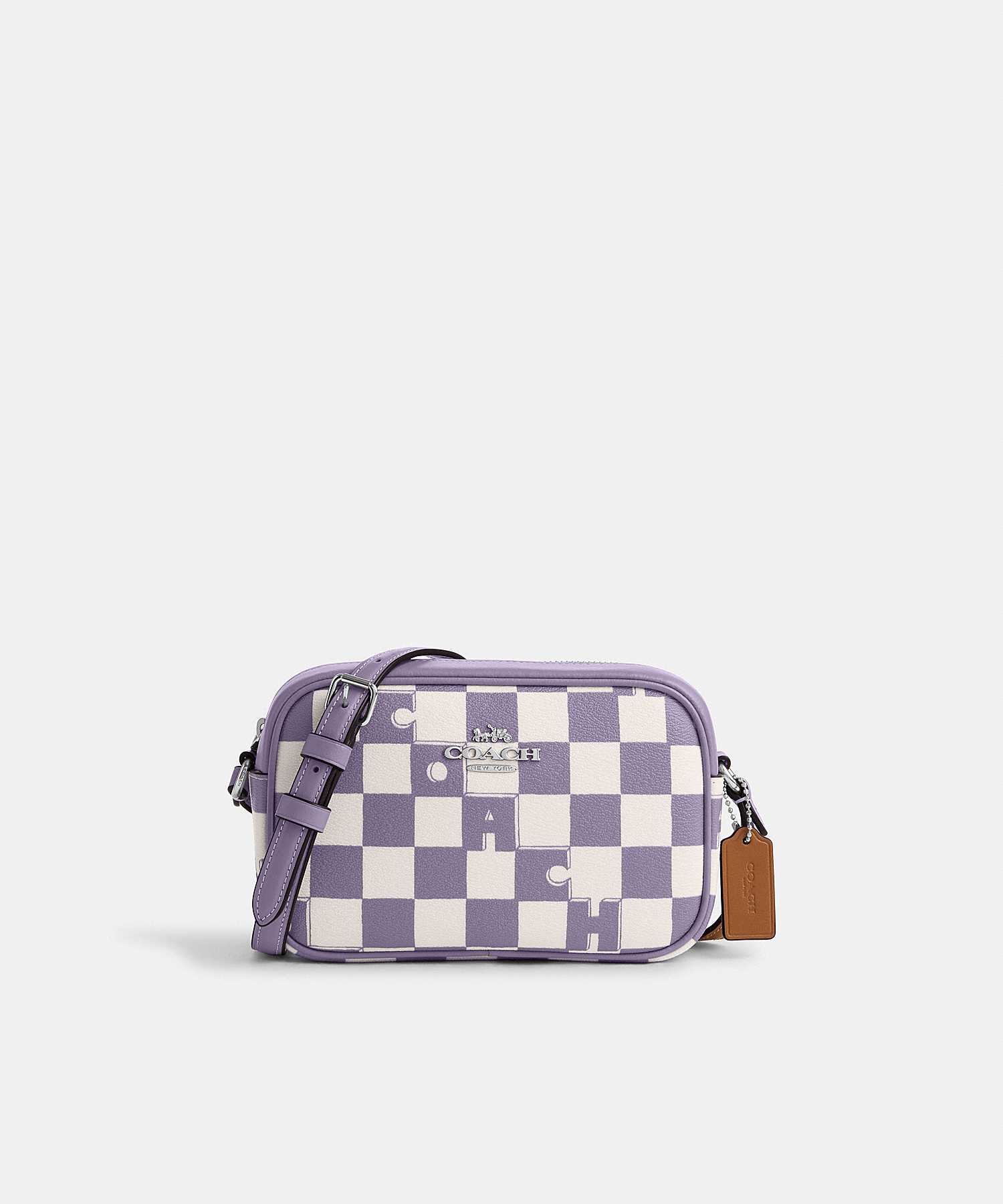 COACH MINI JAMIE CAMERA BAG WITH CHECKERBOARD PRINT CR172 SVWPB