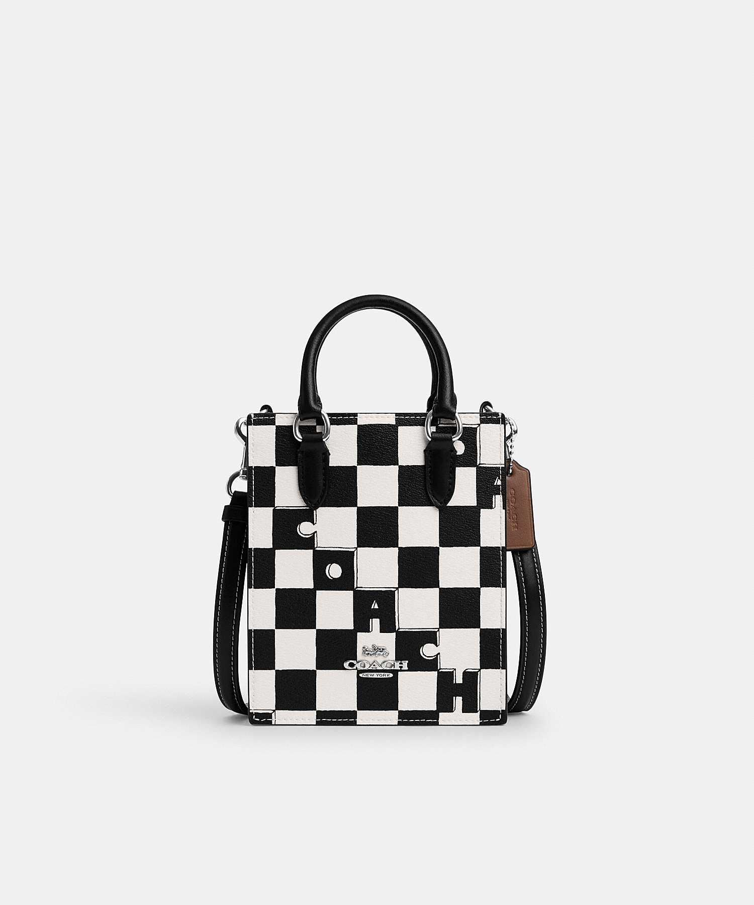 COACH NORTH SOUTH MINI TOTE WITH CHECKERBOARD PRINT CR180 SVA16