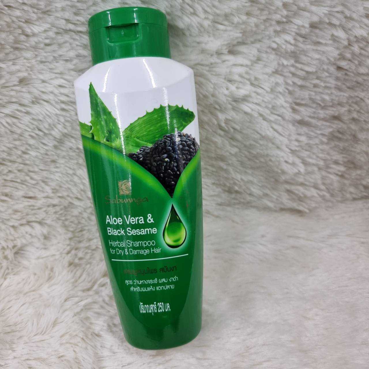 เเชมพู สมุนไพร sabunnga aloe vera & black sesame