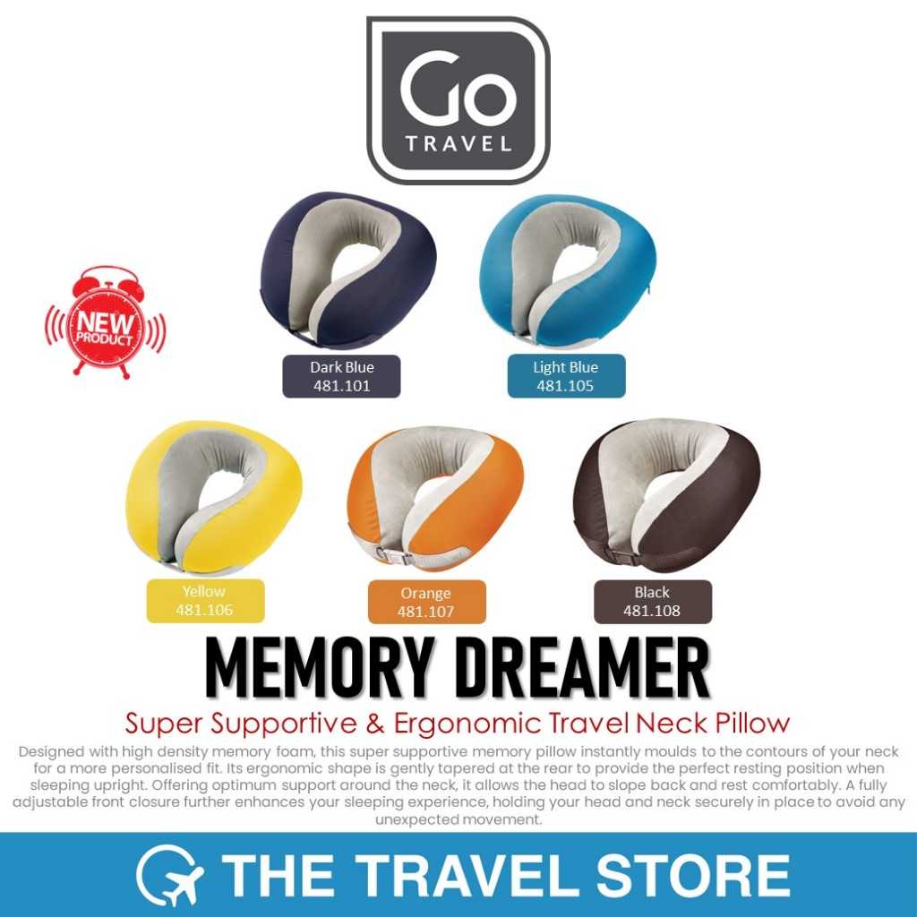GO TRAVEL Memory Dreamer Super Supportive & Ergonomic Travel Neck Pillow (GTV 481) หมอนรองคอ