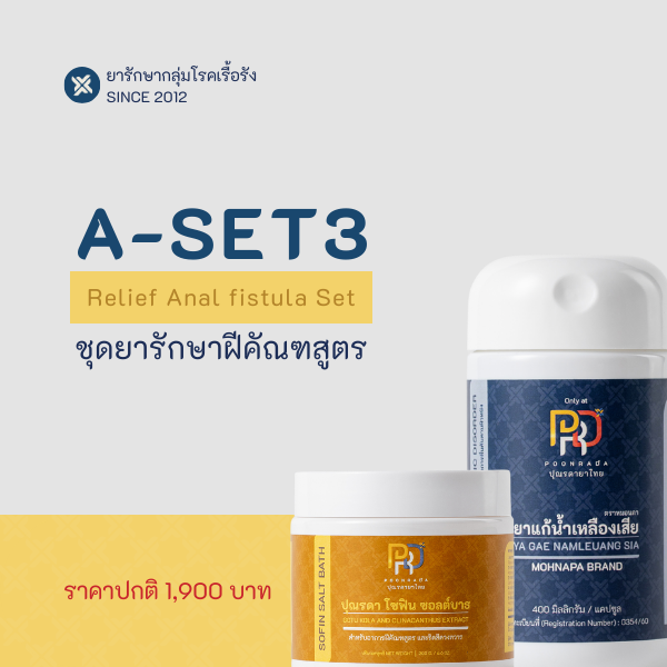 ชุดยาสมุนไพรรักษาฝีคัณฑสูตร ฝีหนอง ฝีฝักบัว ฝีที่ก้น A-Set3