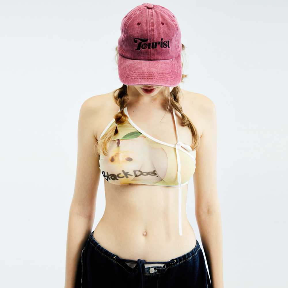 BLACKDOG BKK - SS2419 -BD tourist cap - หมวกสีแดงฟอกปักลาย