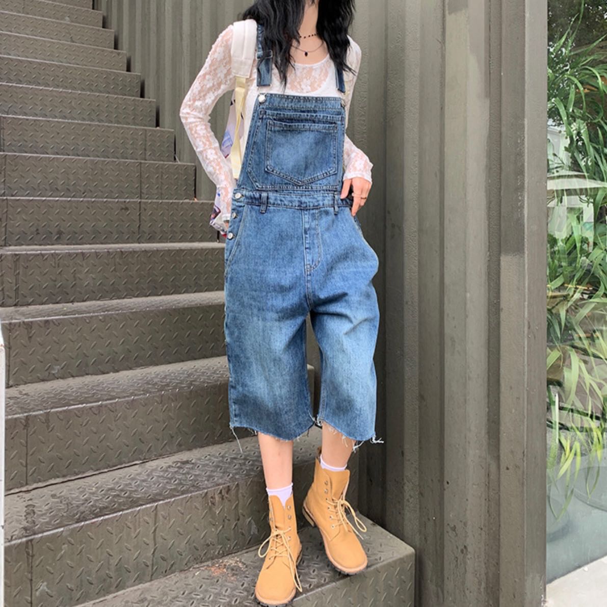 (PRE ORDER) ROMPERS DUNGAREE (freesize)