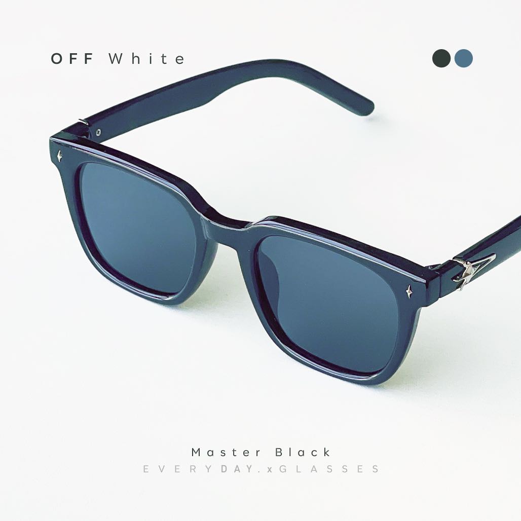 OF WHITE แว่นกันแดด รุ่นออฟไวท์ เรียบง่ายแต่หรูหรา มีเสน่ห์ คิ้วแมททีเรียล สตีลแบรนด์ เฟรมTR