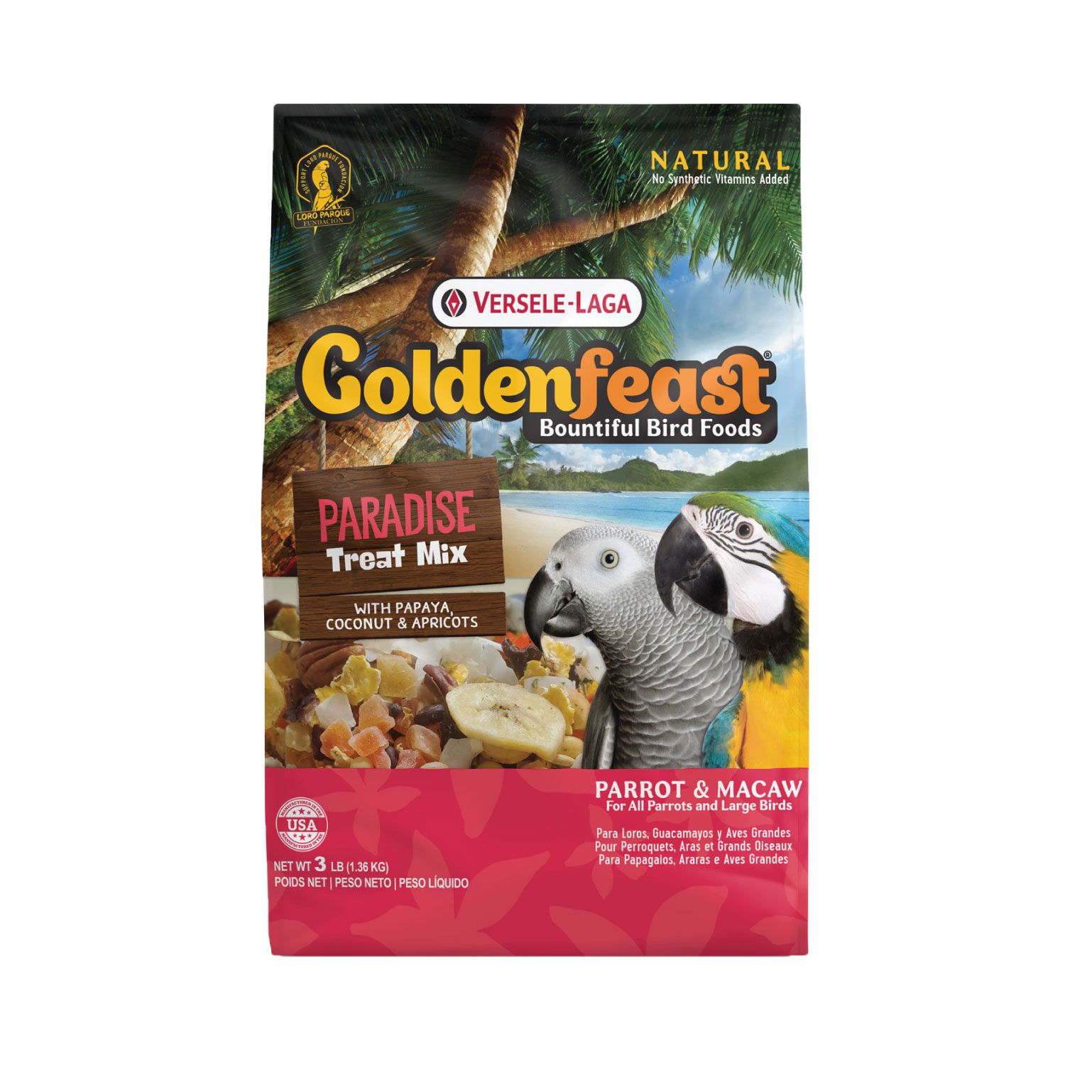 Goldenfeast Paradise Treat 3lb (ขนมสำหรับนกขนาดใหญ่ นกปากขอ มาคอว์ กะตั้ว)