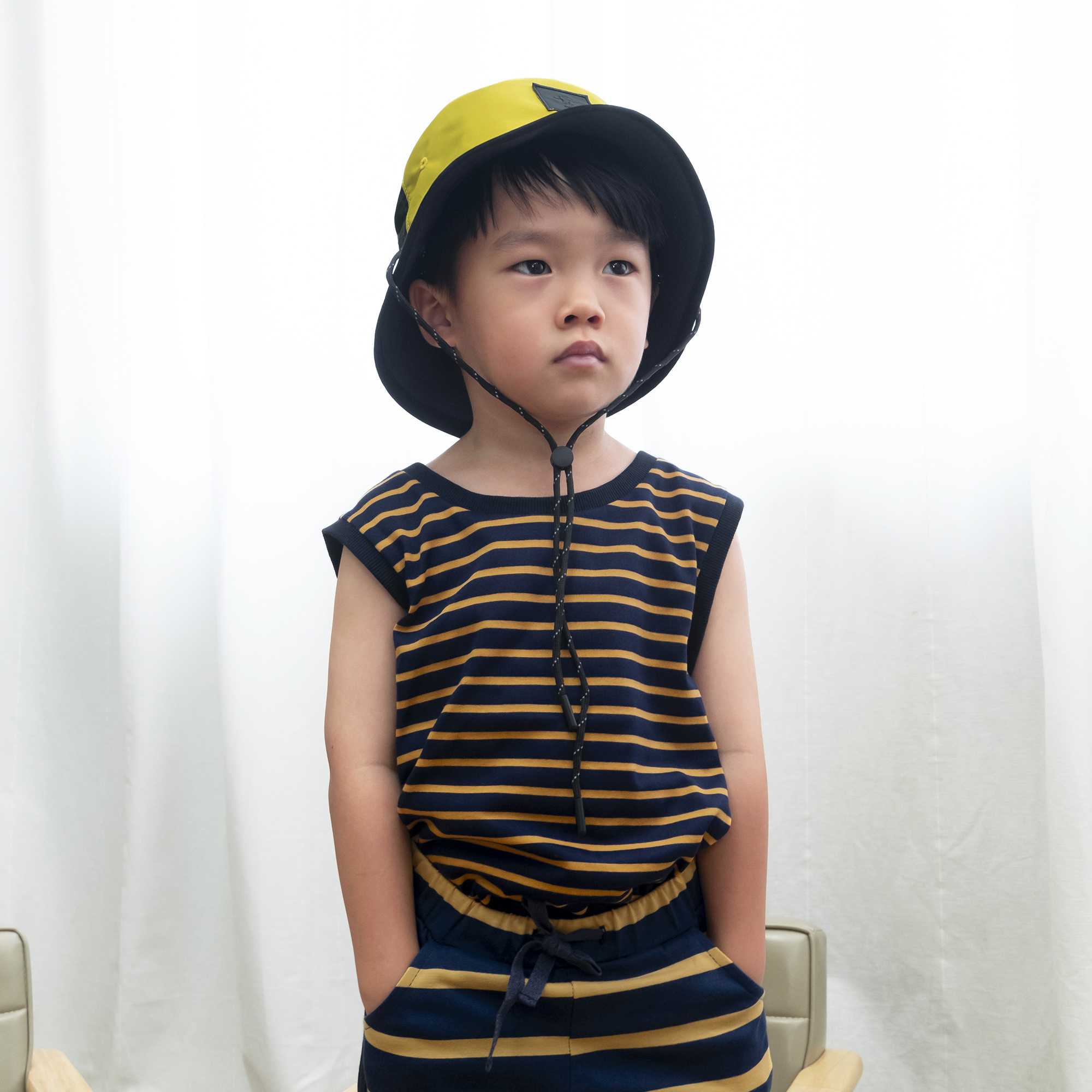 QueenCows Kids Jody Striped Jersey Vest (Yellow)