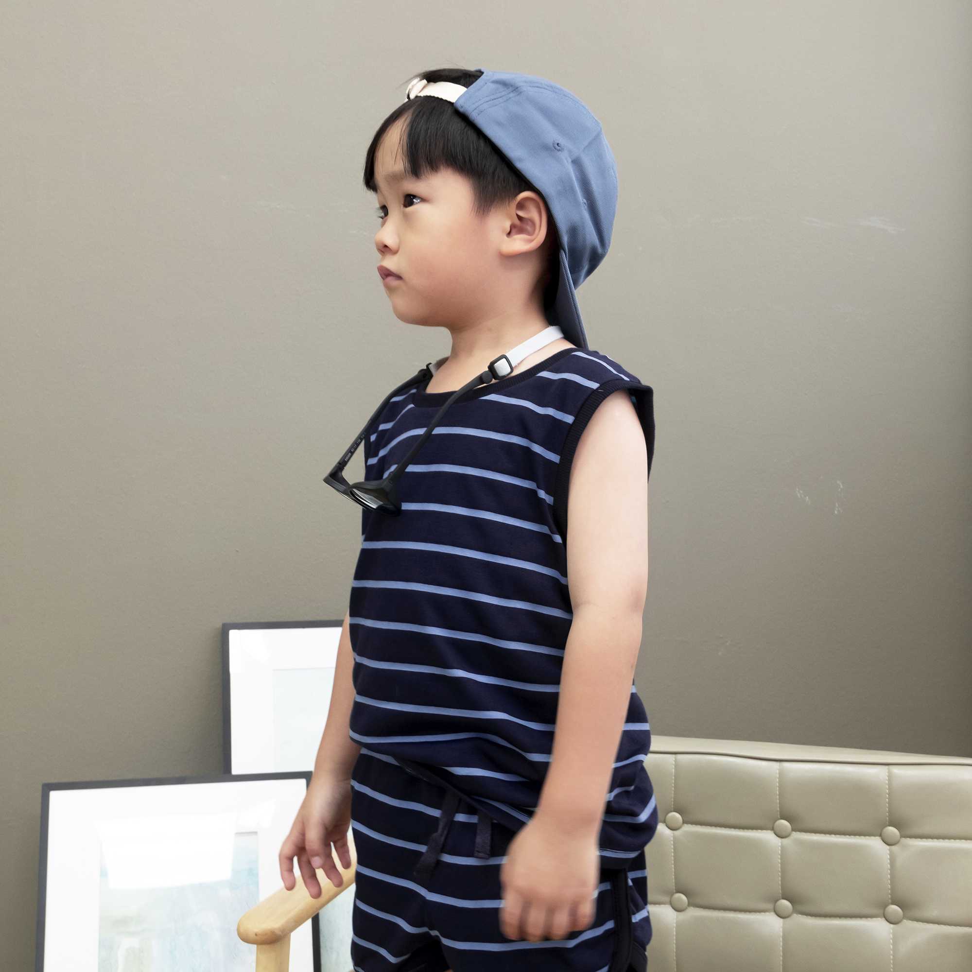QueenCows Kids ชุดเซ็ตเสื้อกล้าม Brett Striped Jersey Vest (Navy)