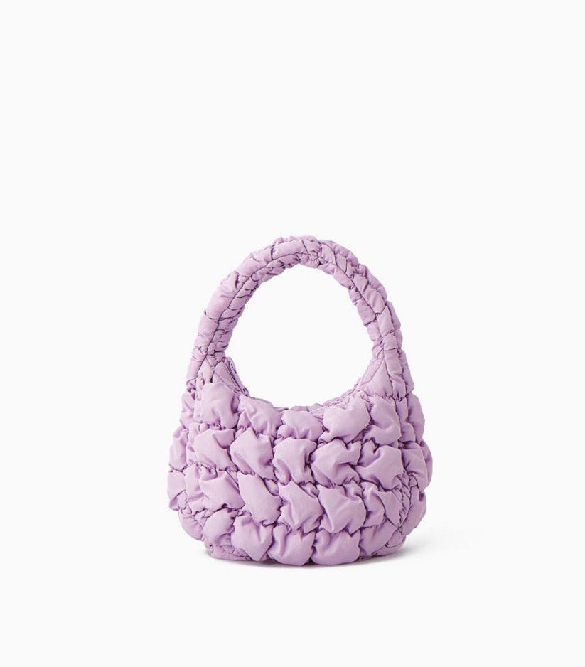 พร้อมส่ง - กระเป๋า COS Quilted Micro Bag สี Lilac purple