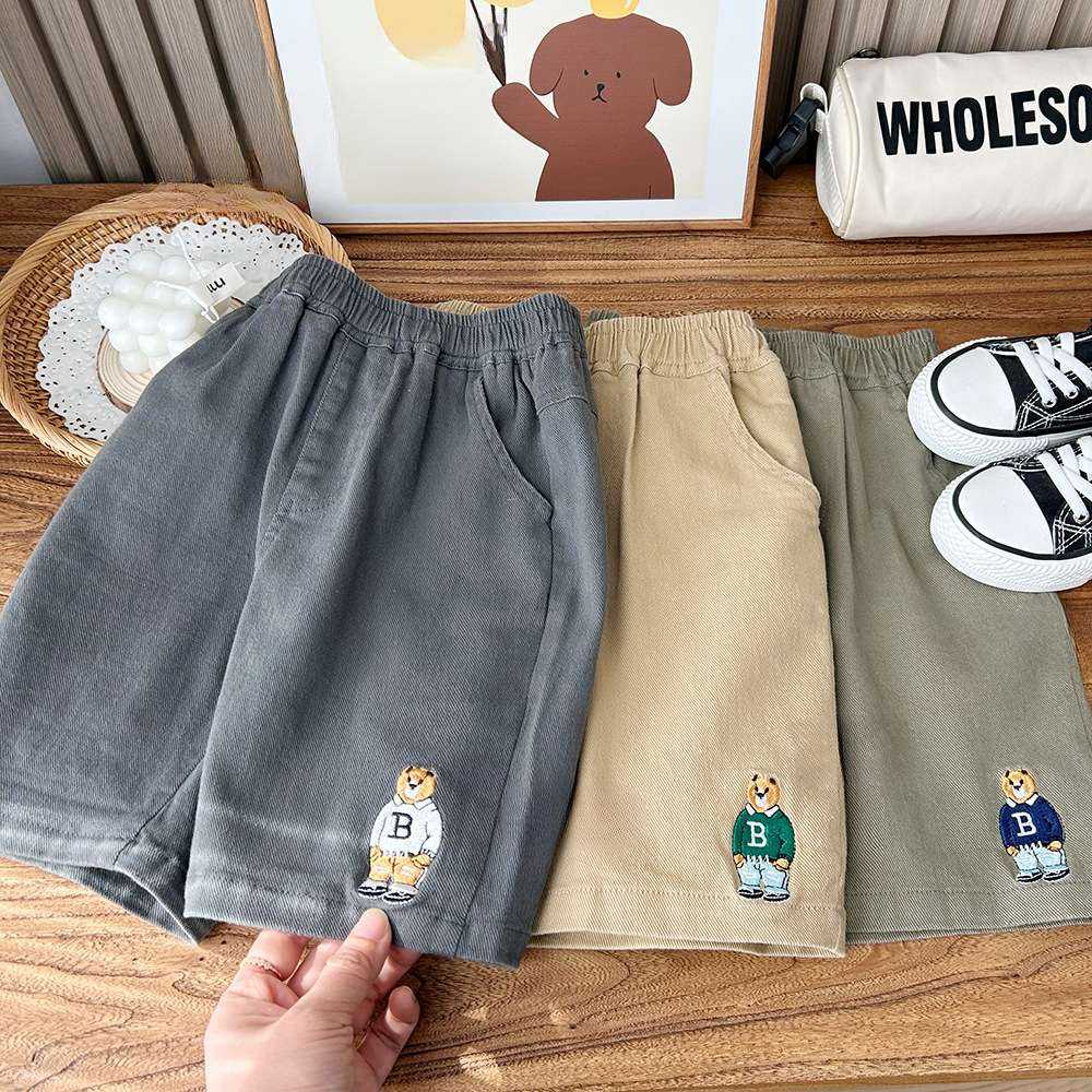 P27 - (100-150)🐻กางเกงขาสั้นปักลายพี่หมี พร้อมส่ง