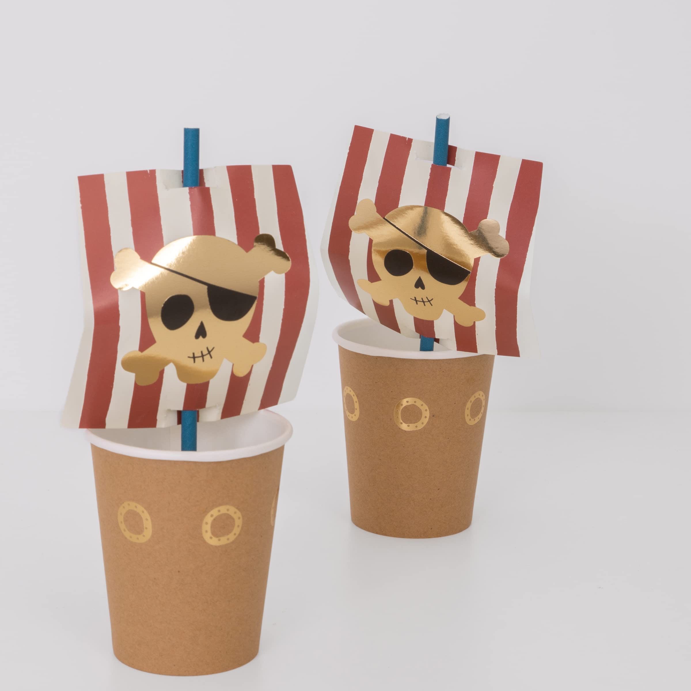 Meri Meri | Pirate Cup & Straws Set (x 8)