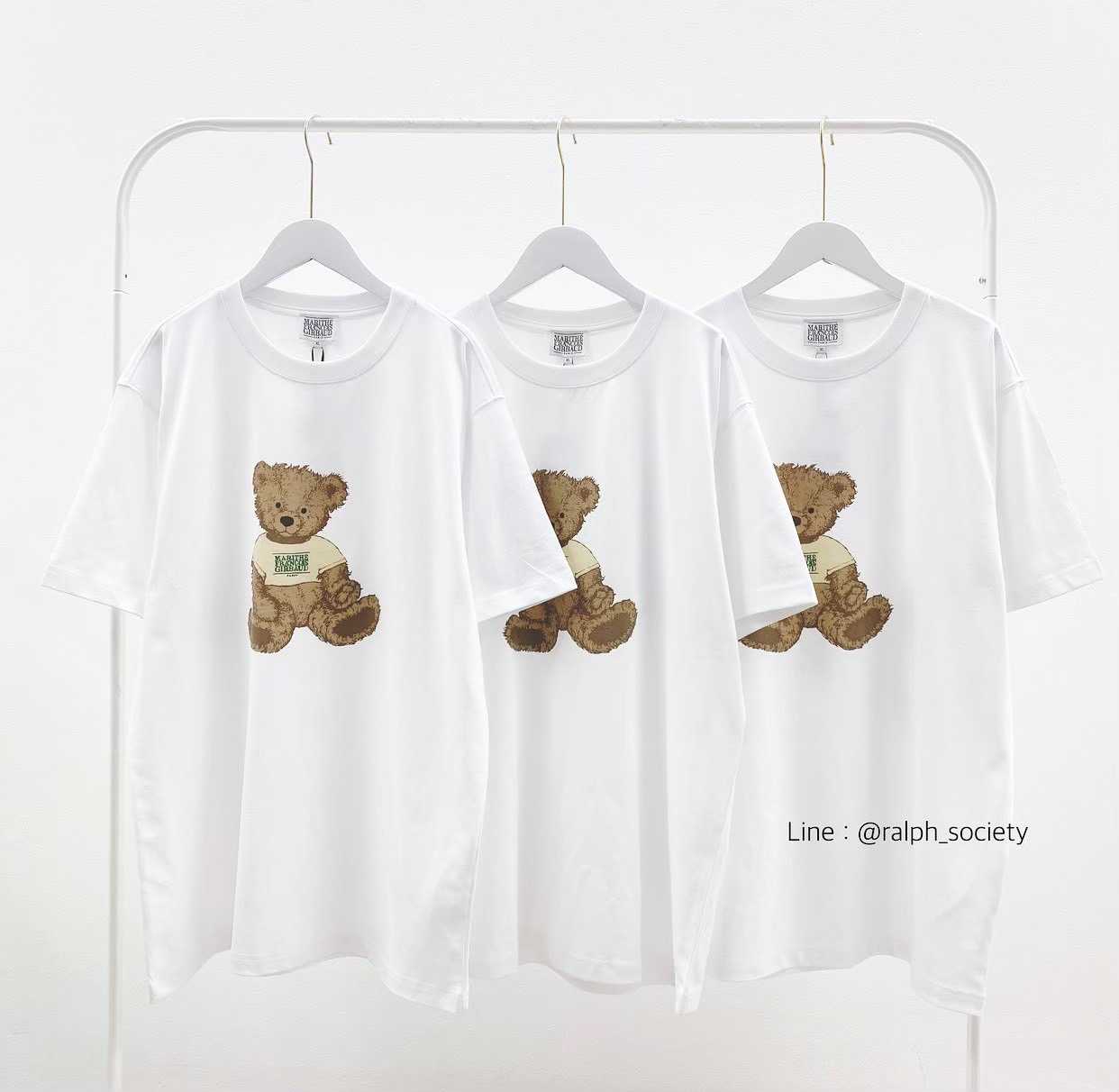 Marithe DOUBLE BEAR T-SHIRT (White)