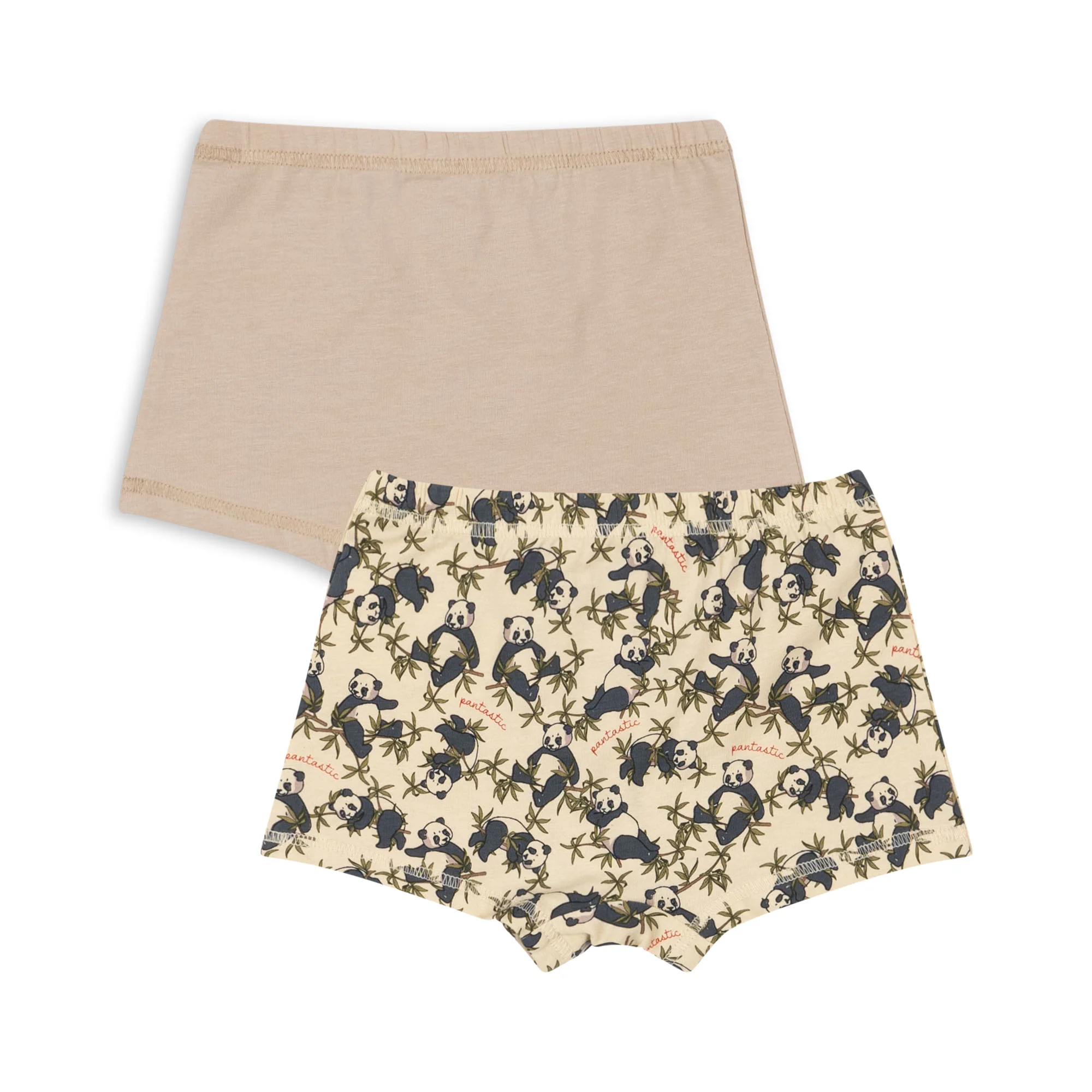 Konges Sloejd | basic 2 pack boy boxers - panda/oxford tan