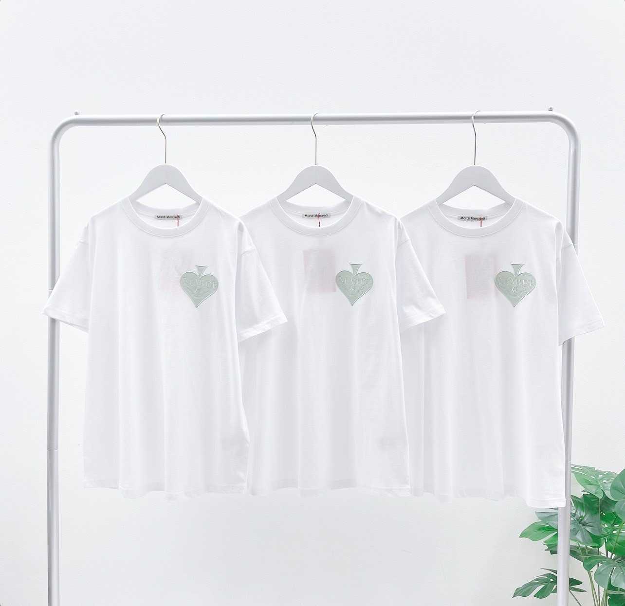Mardi  SATIN SPADE T-SHIRT (WHITE/MINT)