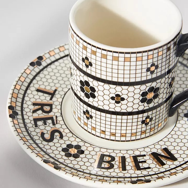 (Pre-order)Bistro Tile Espresso cup and Saucer