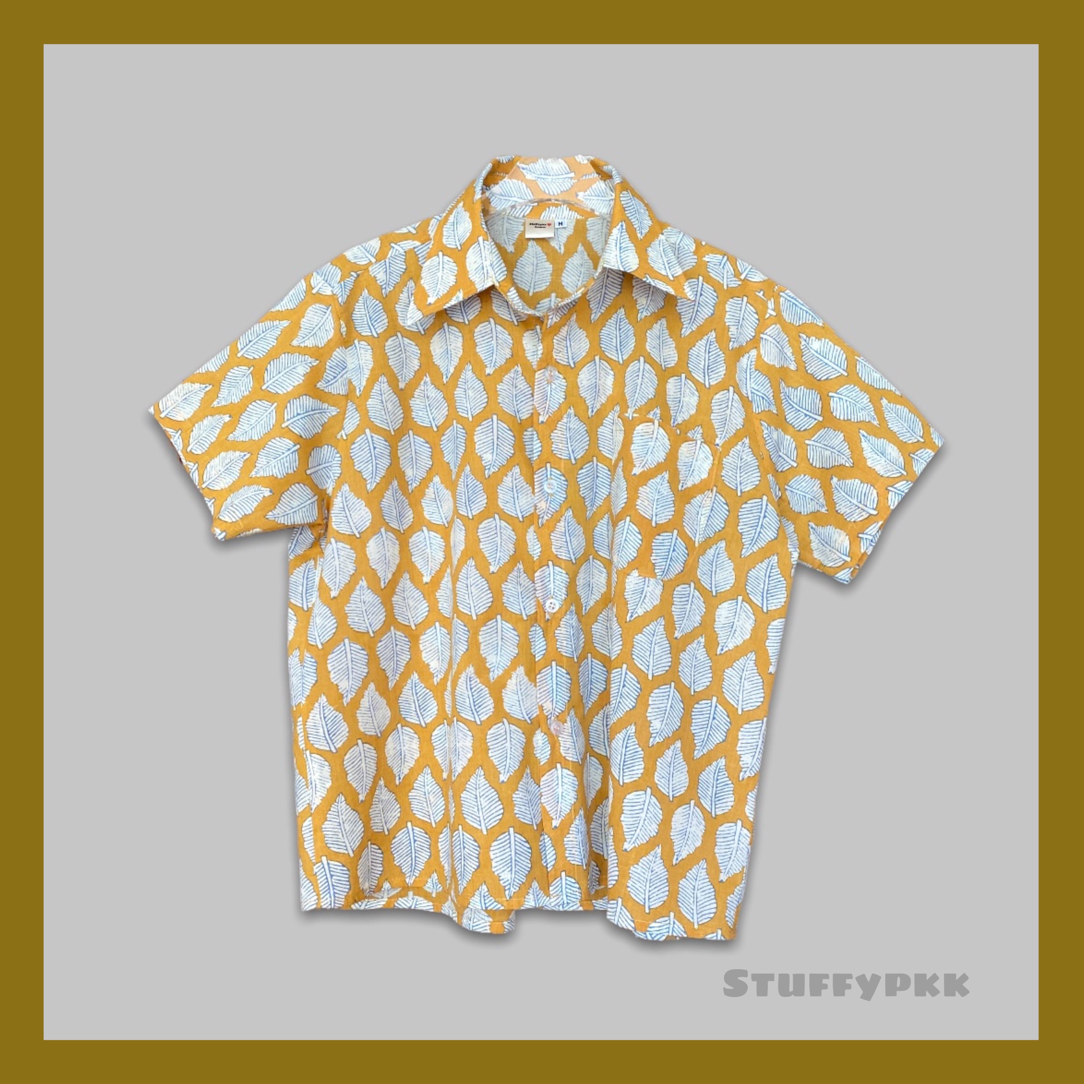 𝐒𝐡𝐢𝐫𝐭 Slim fit สีเหลืองมัสตาร์ด 𝐌.