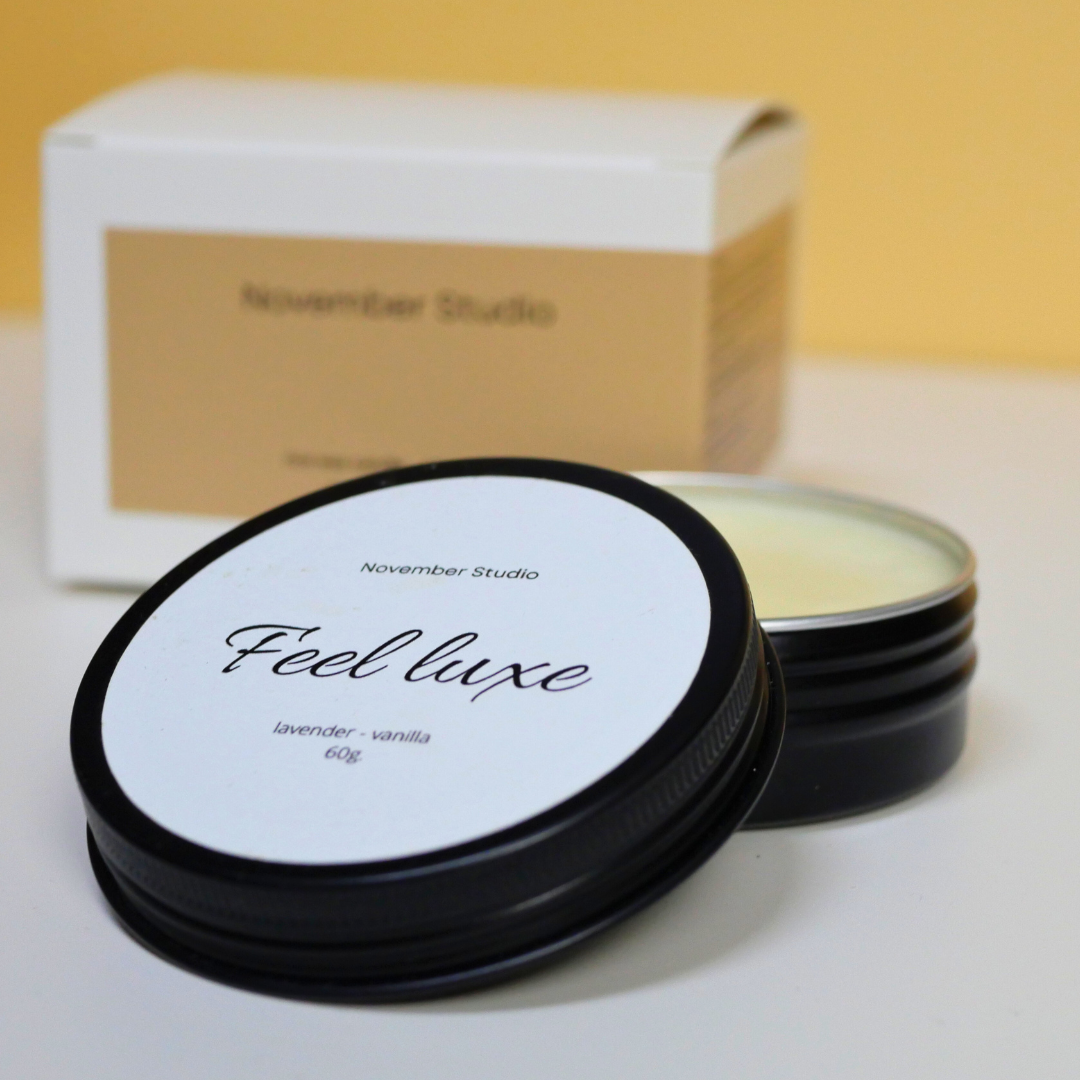 เทียนหอม ไขข้าว กลิ่น Feel luxe ลาเวนเดอร์วนิลา ขนาด 60 เเละ 130 กรัม ของขวัญ พิมพ์ข้อความลงการ์ดฟรี