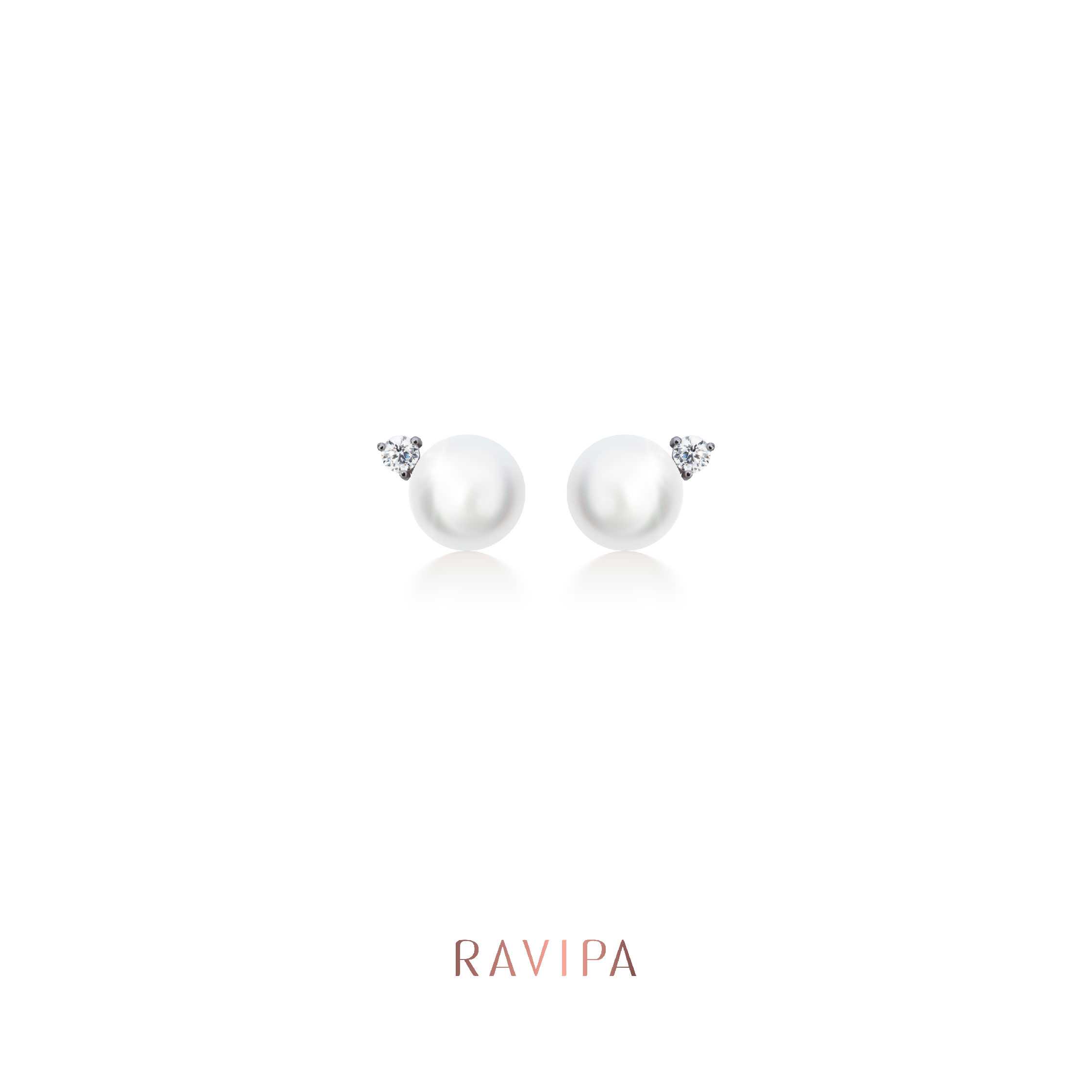 Viva Diamond Marshmallow Pearl Studs - ต่างหู