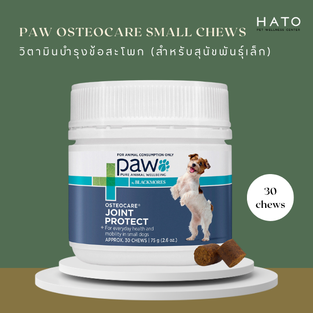 PAW Osteocare® Small Chews : วิตามินบำรุงข้อสะโพก (สำหรับสุนัขพันธุ์เล็ก) ขนาด 30 เม็ด