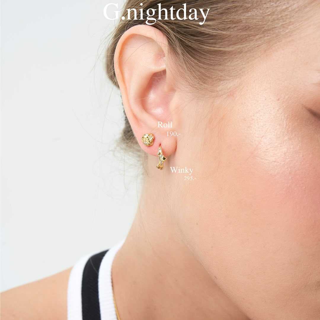 Roll earring ต่างหูโรล น่ารักคิ้วๆ ใส่ได้ทุกวัน ( brass )