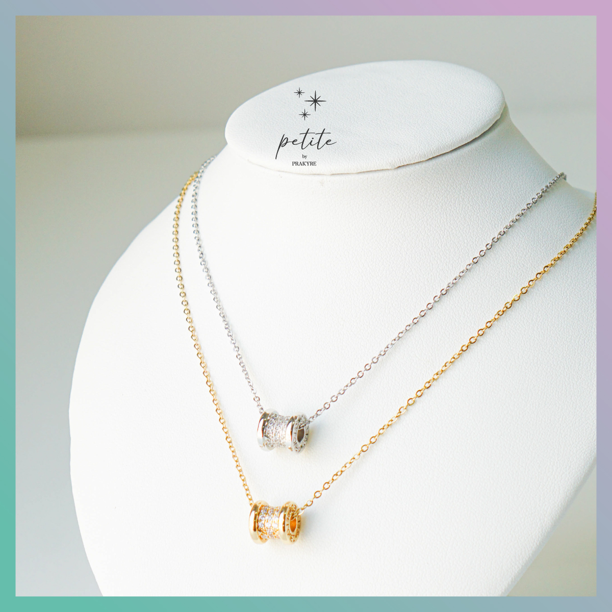 Glitter Barrel Necklace - สร้อยคอ สไตล์เกาหลีเรียบหรูดูดี