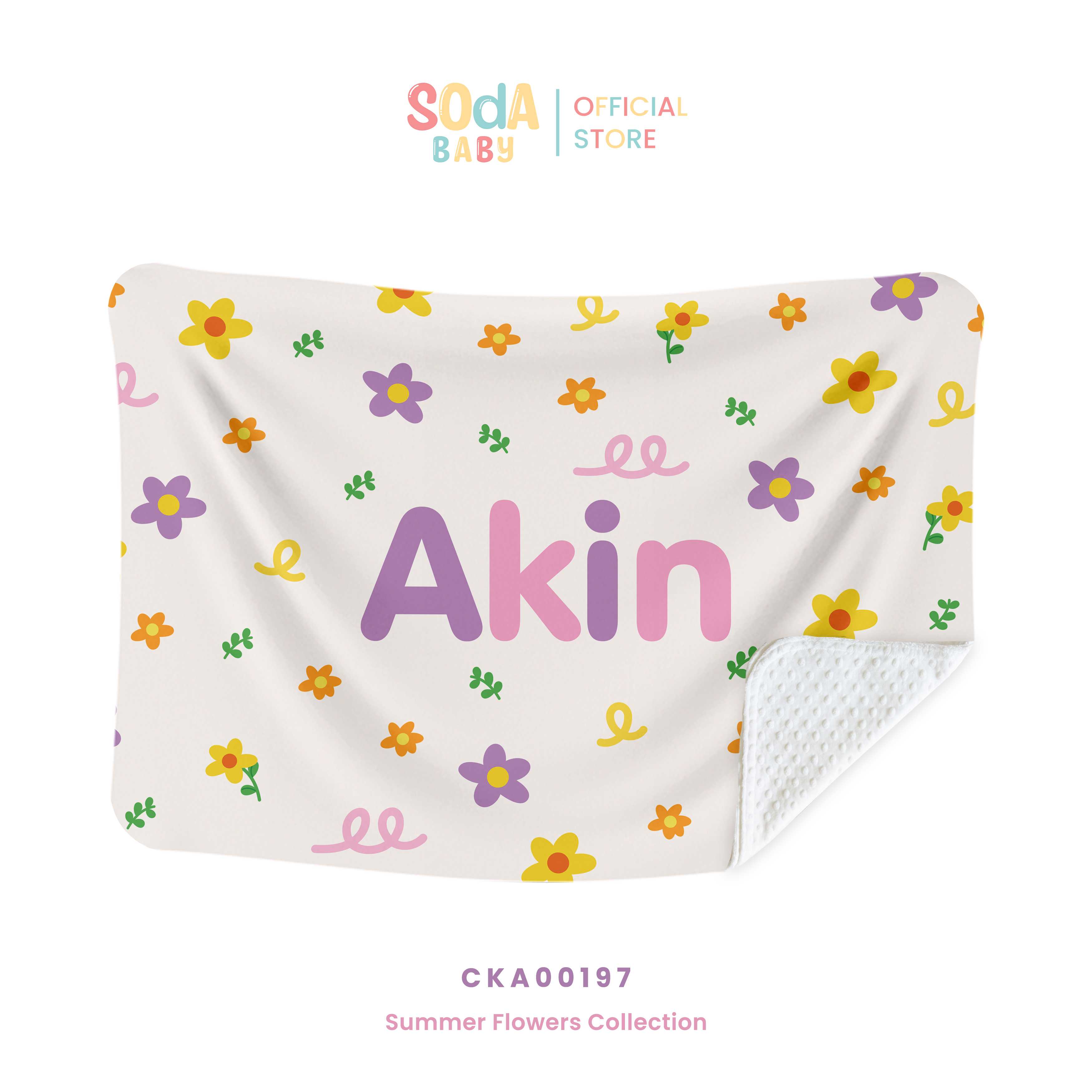 ผ้าห่มเด็ก ใส่ชื่อได้ ลาย Flower garden รหัส CKA00197 🌼🌸 #SummerFlowers #ผ้าห่ม #SOdAbaby