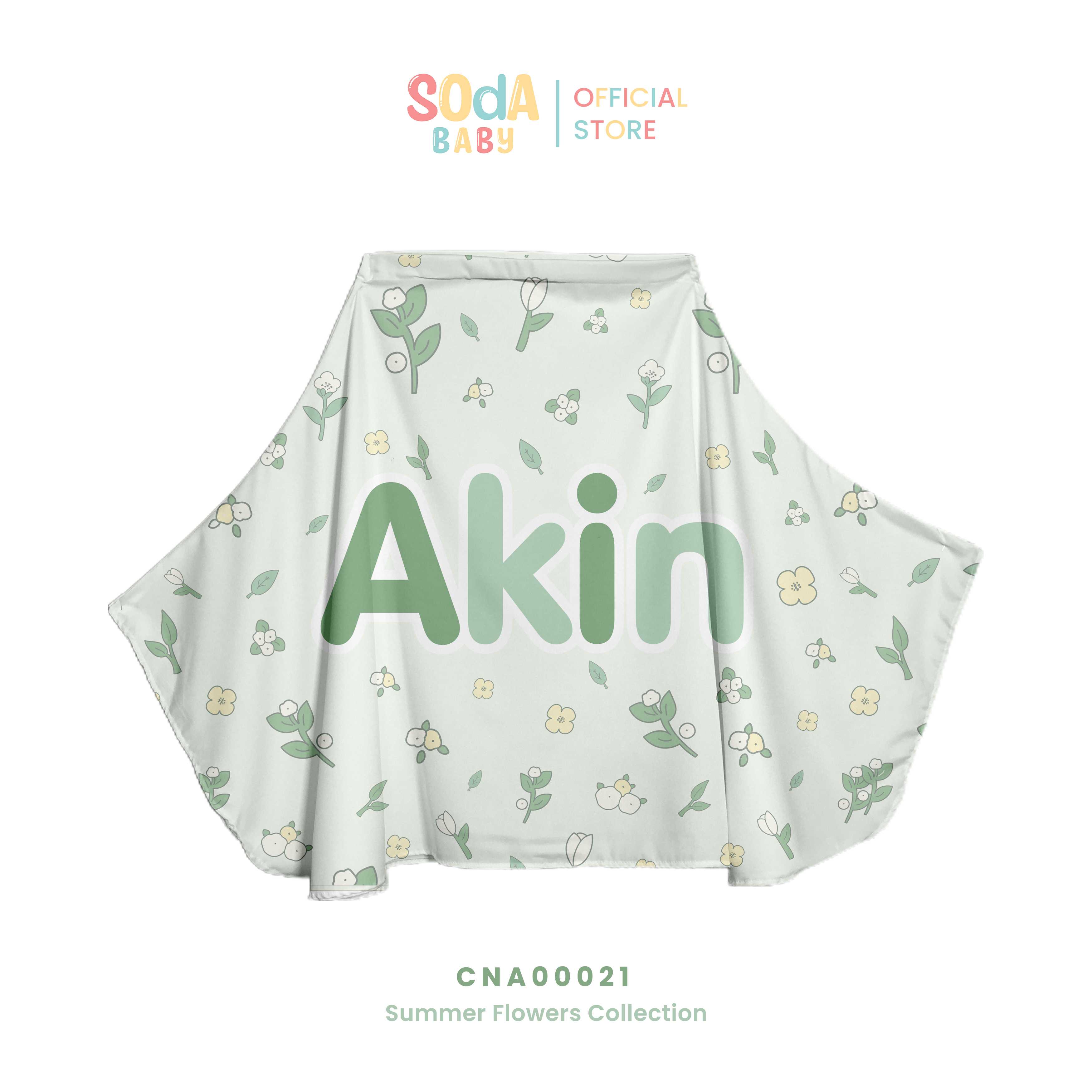 ผ้าคลุมให้นม ลาย Yellow-White flowers #ใส่ชื่อได้ รหัส CNA00021 🌼🌸 #SummerFlowers #SOdAbaby