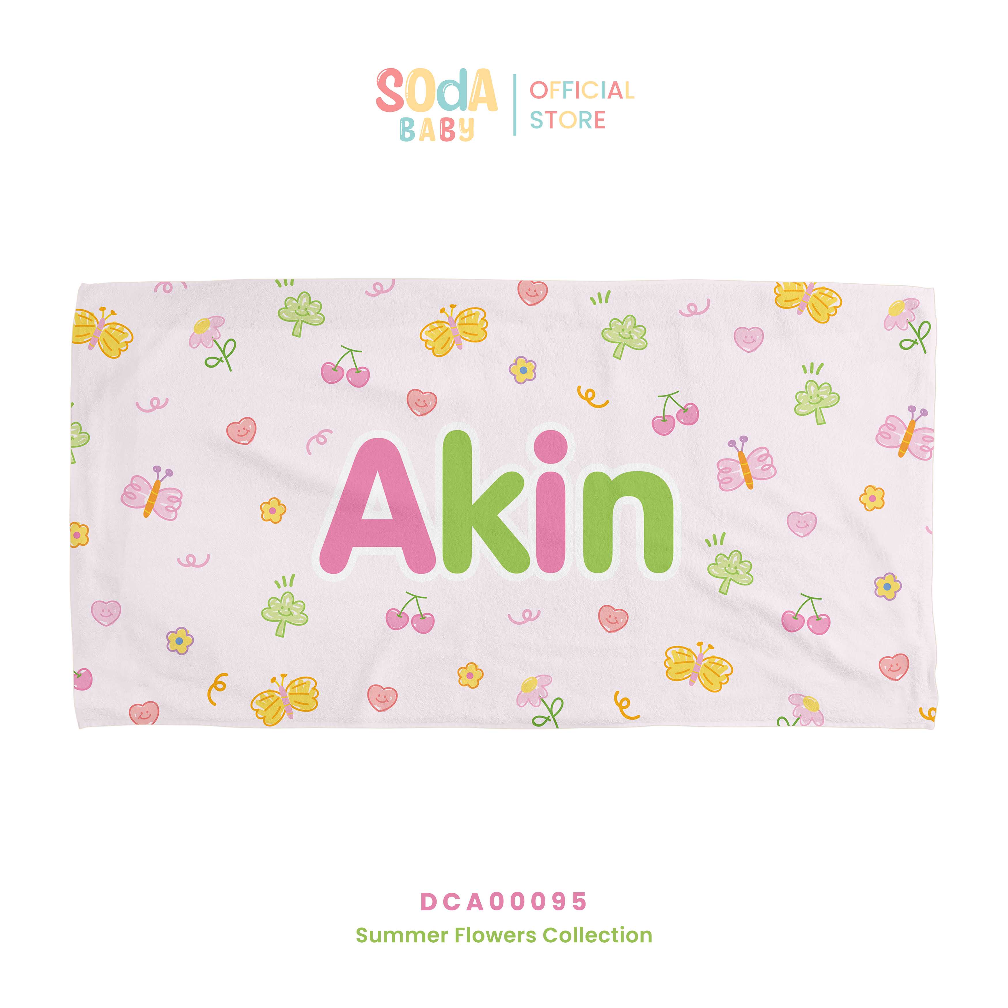 ผ้าเช็ดตัวเด็ก ลาย Butterfly loves flowers รหัส DCA00095 🌼🌸 #SummerFlowers #SOdAbaby