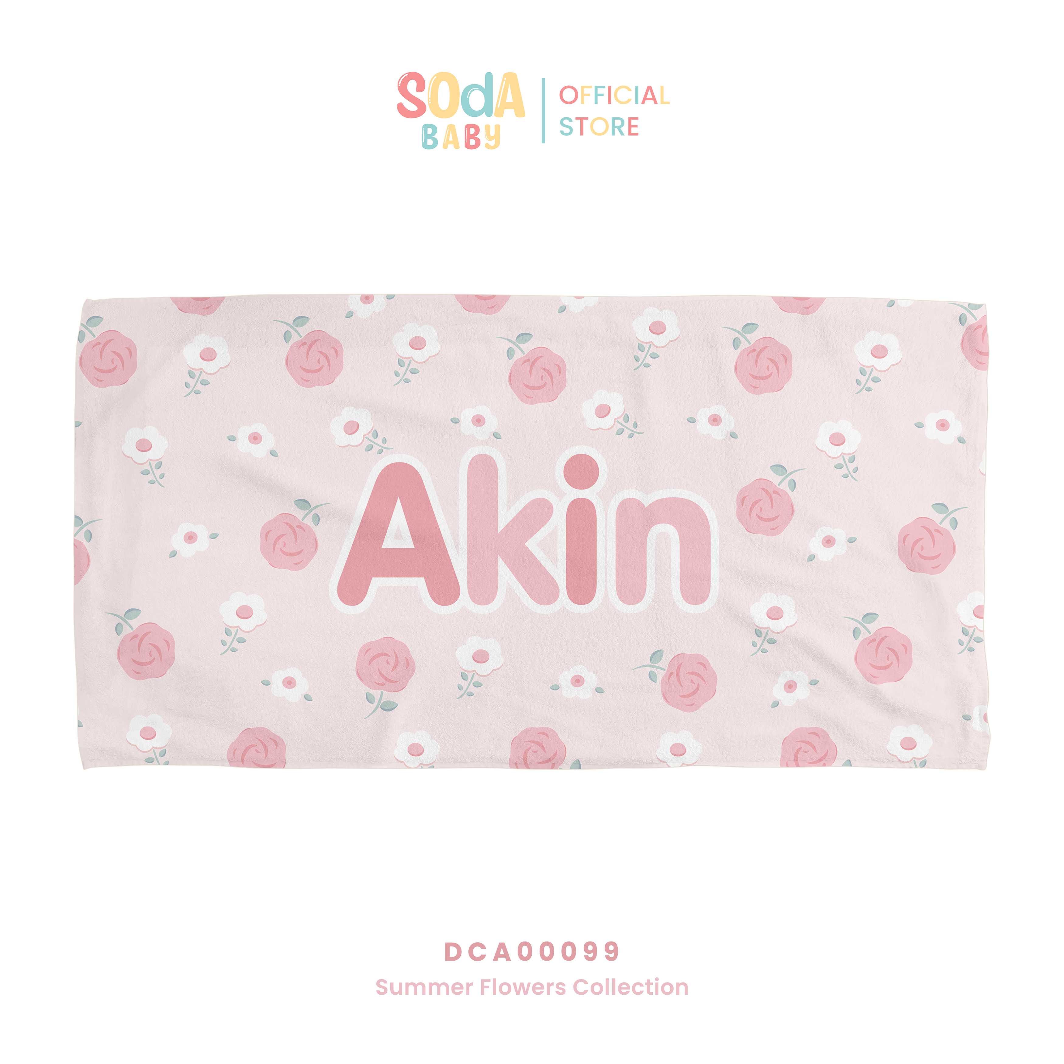 ผ้าเช็ดตัวเด็ก ลาย Pink Rose รหัส DCA00099 🌼🌸 #SummerFlowers #SOdAbaby